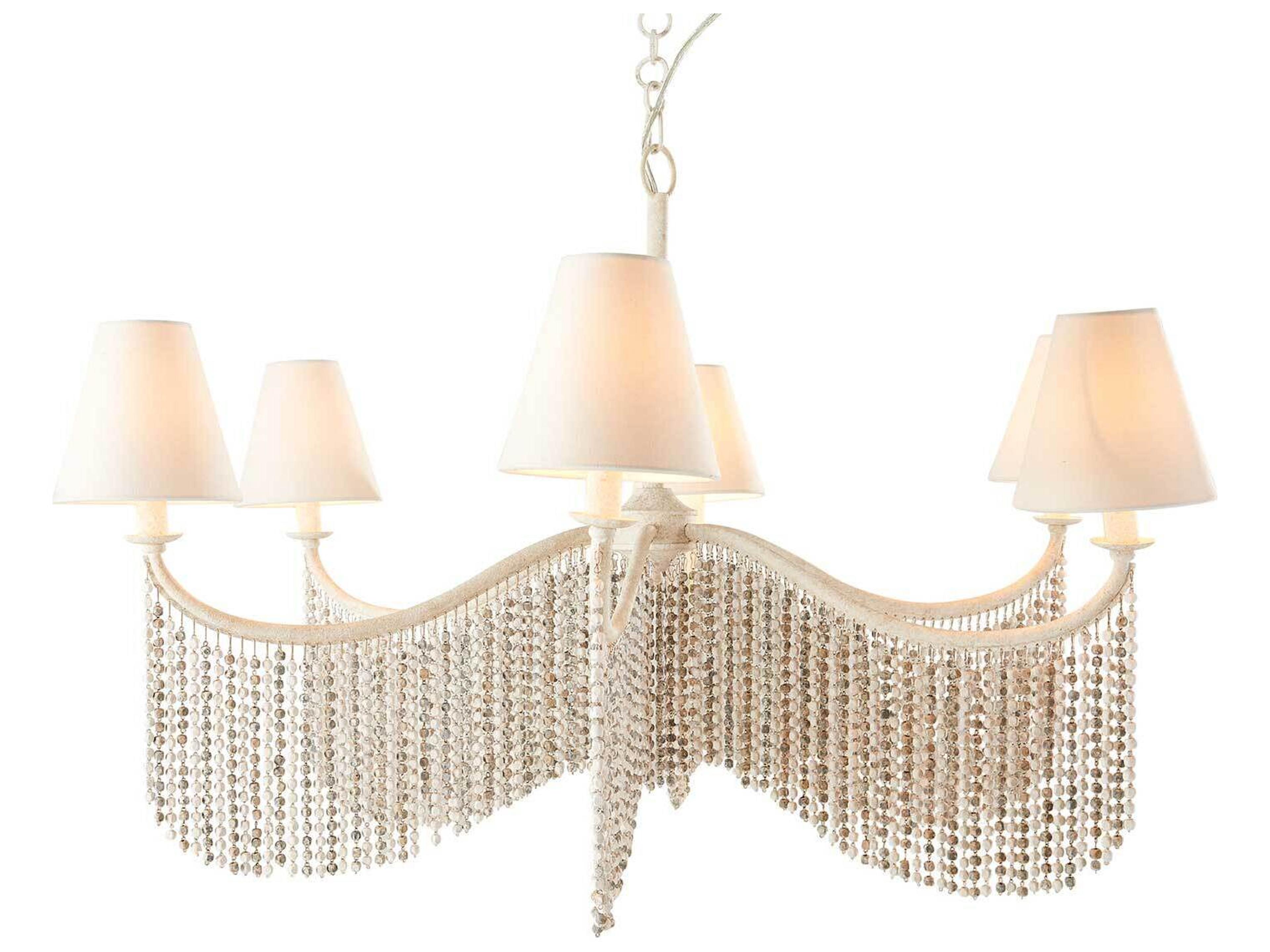Halifax 6-Light Textured White Traditional Candelabra Empire Chandelier