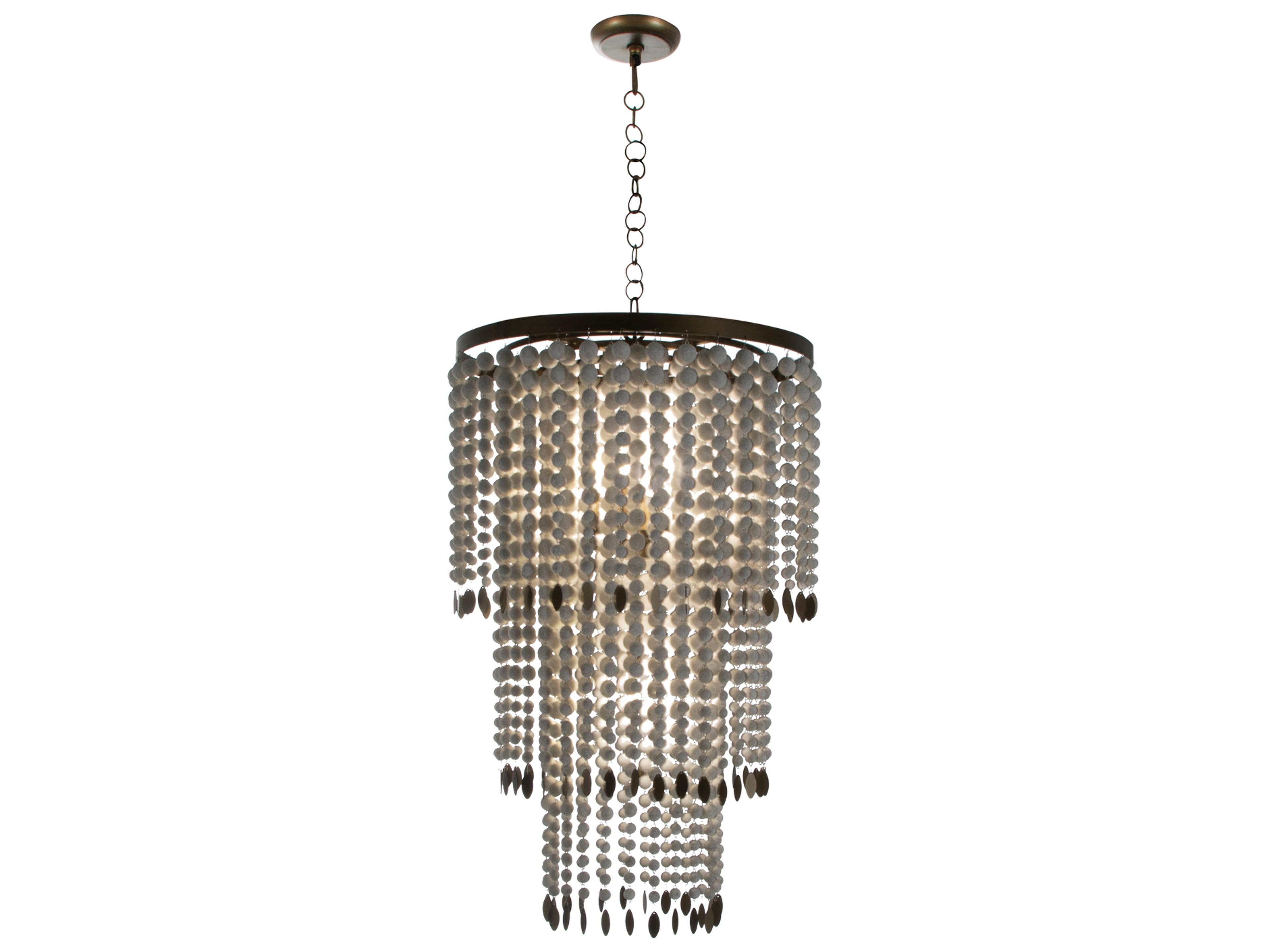 Gabby Dolores 4-Light Antique Grey Brushed Brass Traditional Pendant