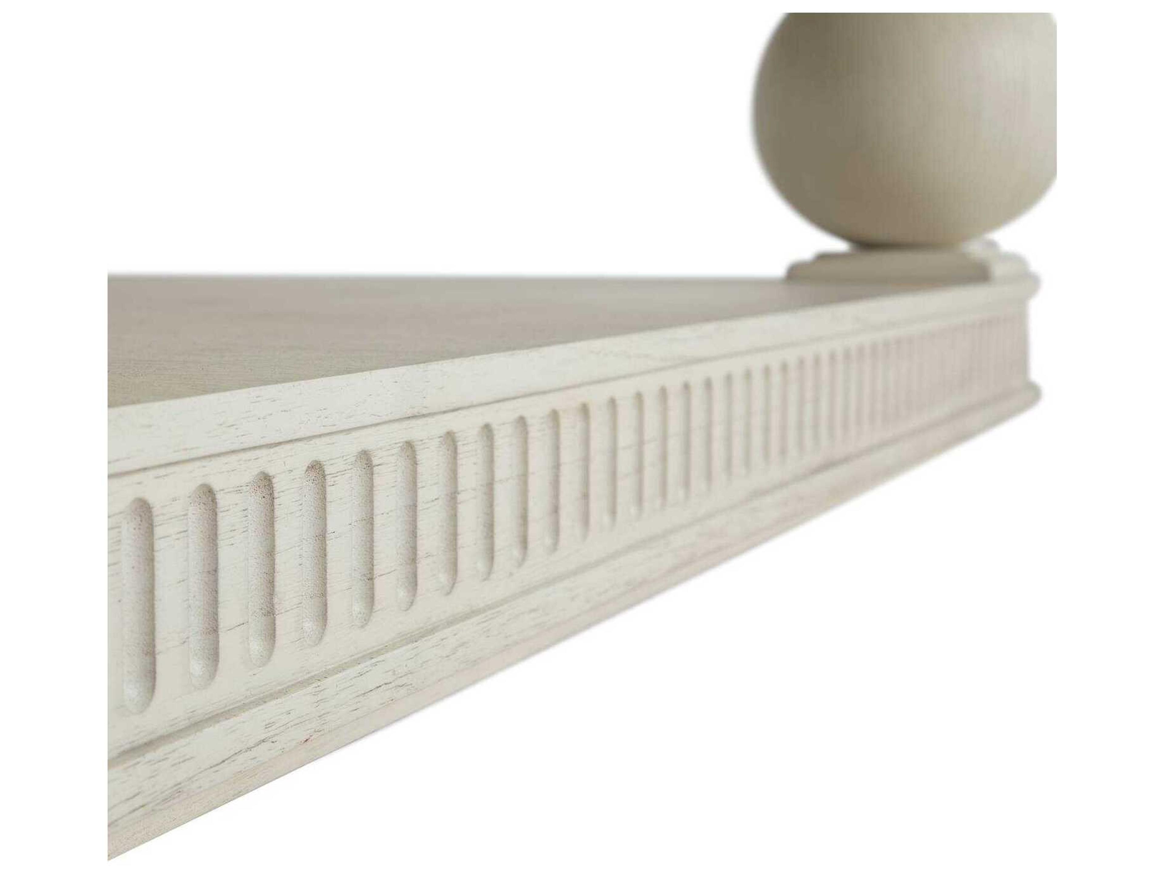 Gabby Bronte Square Wood Antique Brushed White Coffee Table