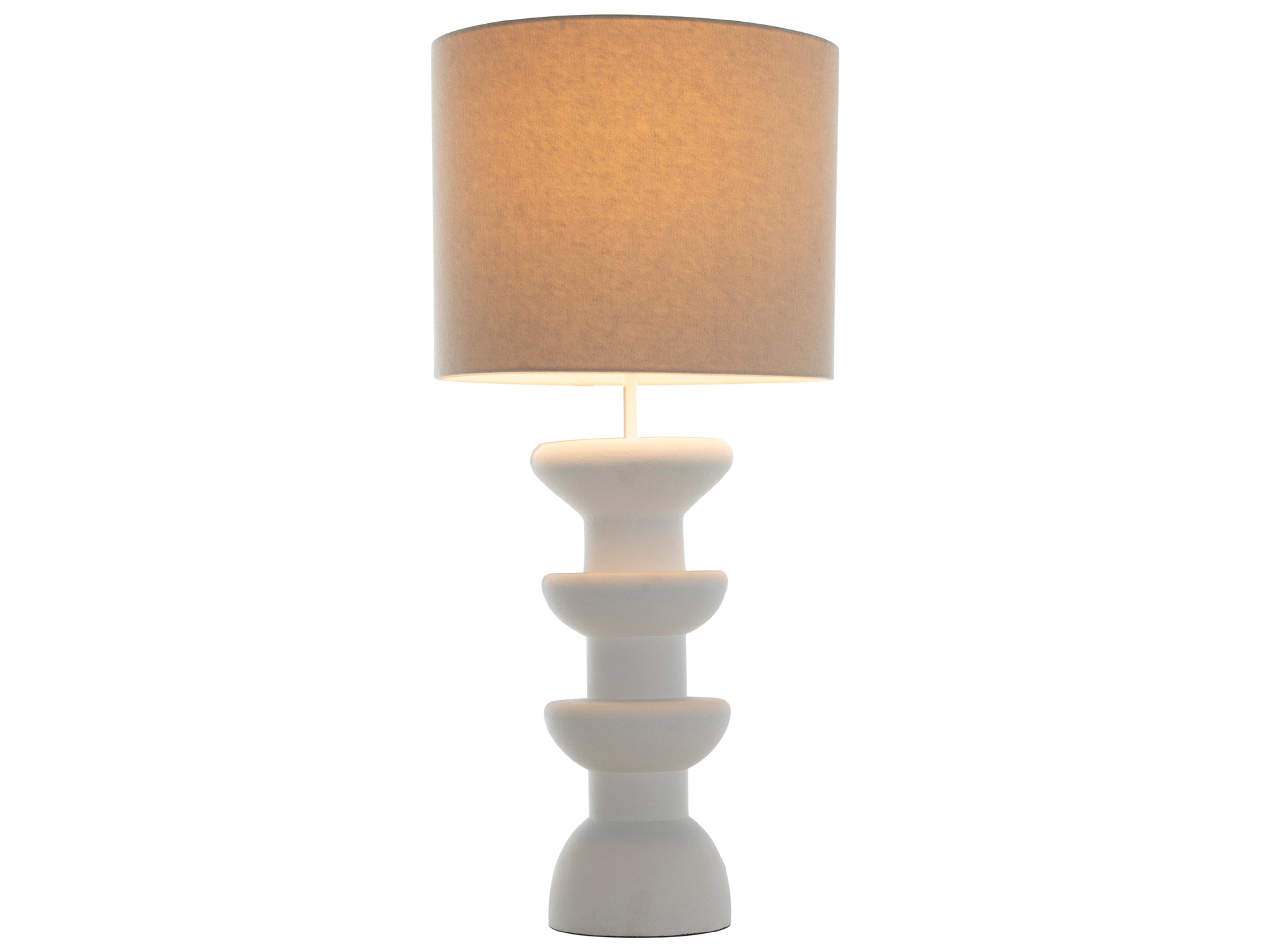 Gabby Honu Plaster White Natural Linen Buffet Lamp