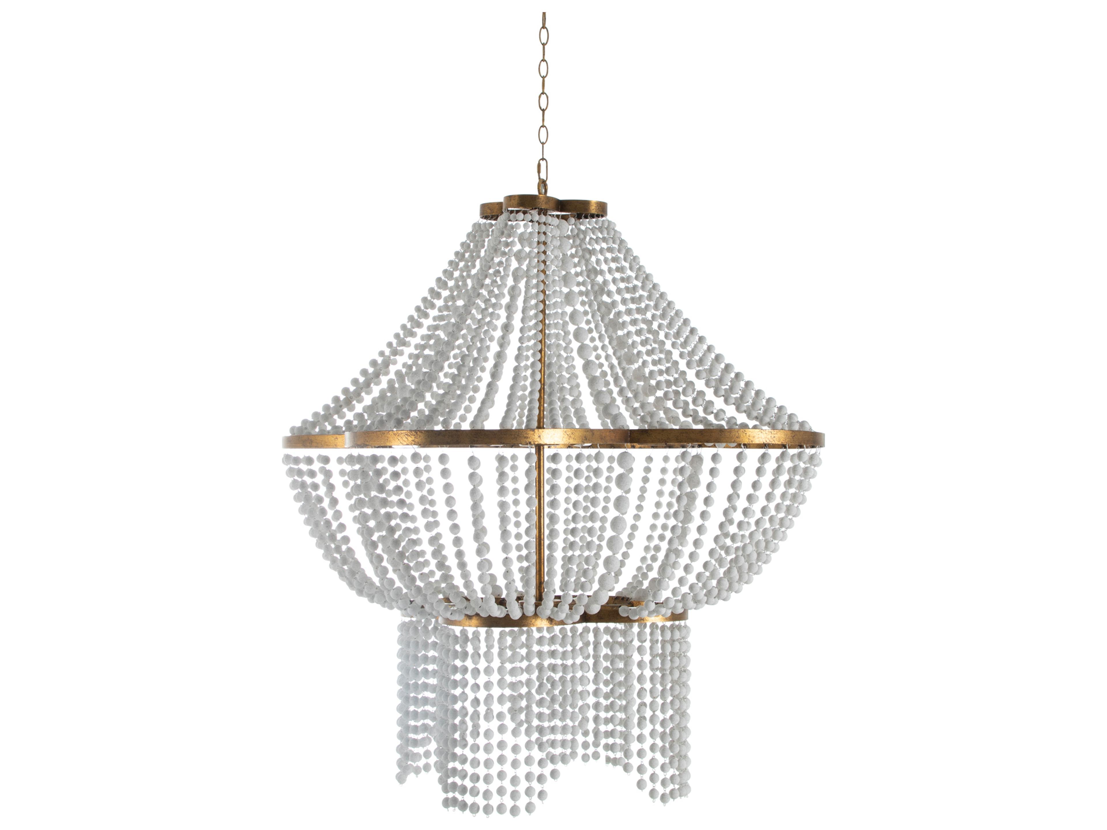 Gabby Annabelle 4-Light Antique White Gilded Gold Pendant