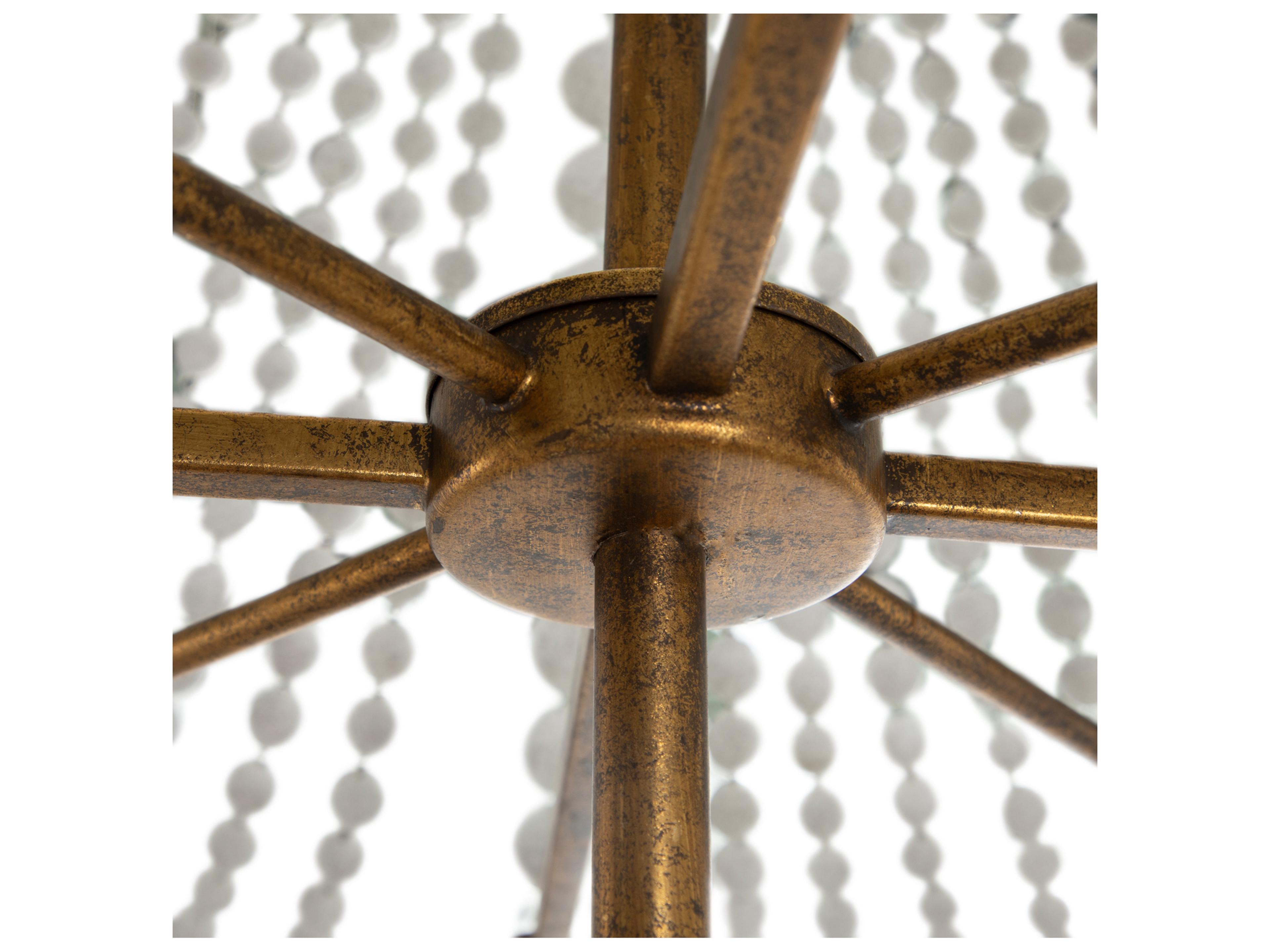 Gabby Annabelle 4-Light Antique White Gilded Gold Pendant