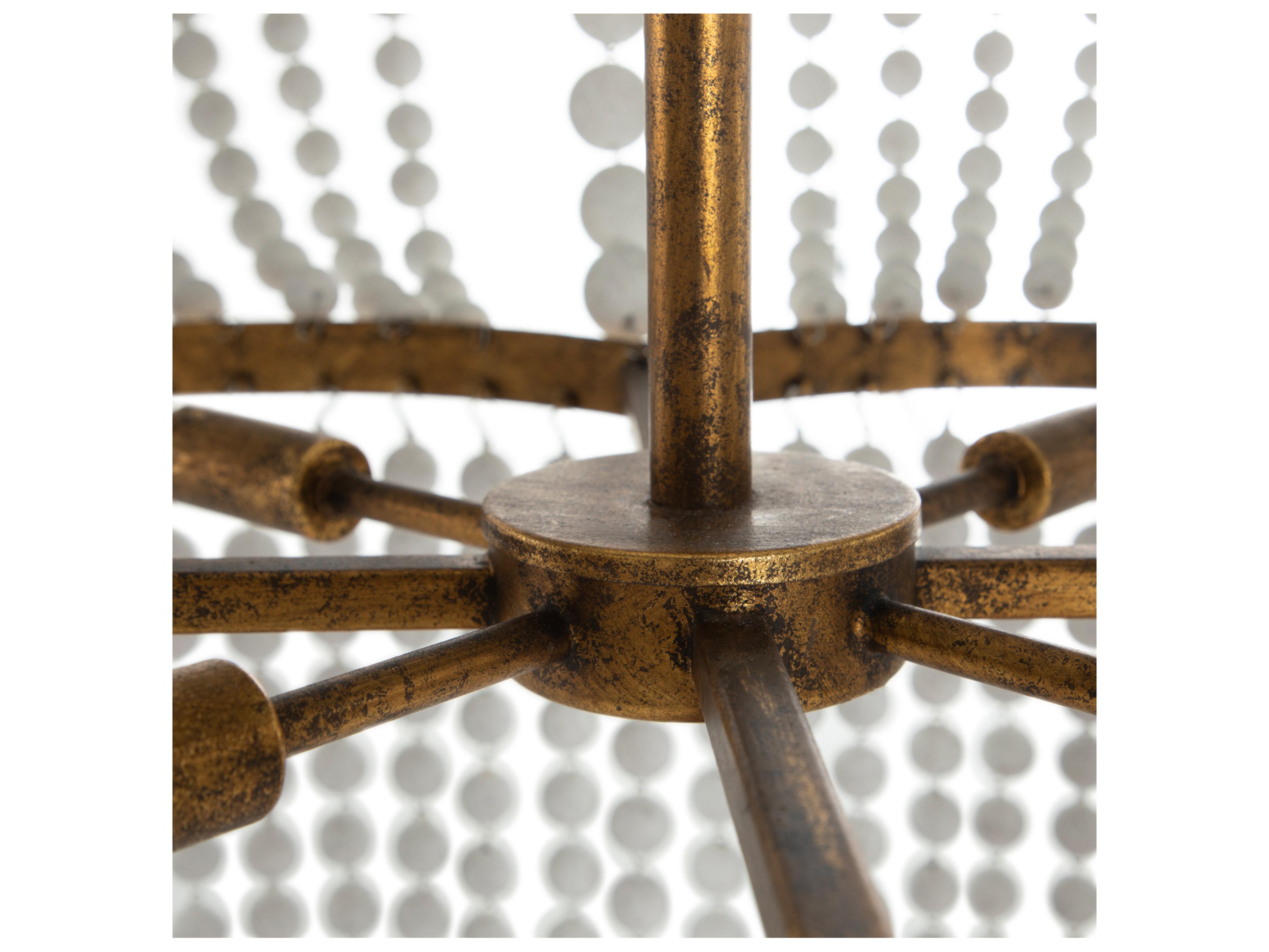 Gabby Annabelle 4-Light Antique White Gilded Gold Pendant