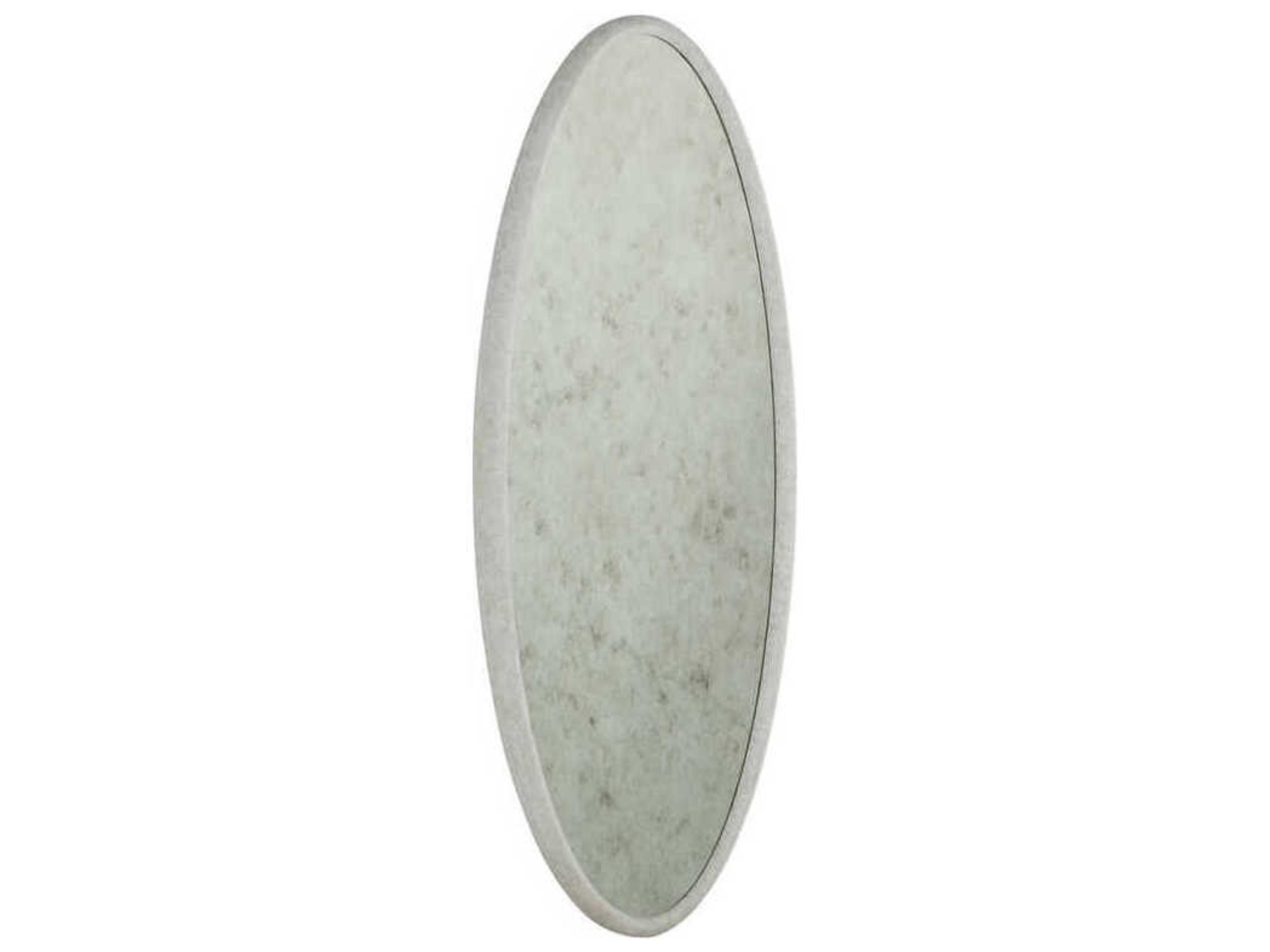 Daxon Textured White Wall Mirror Oval