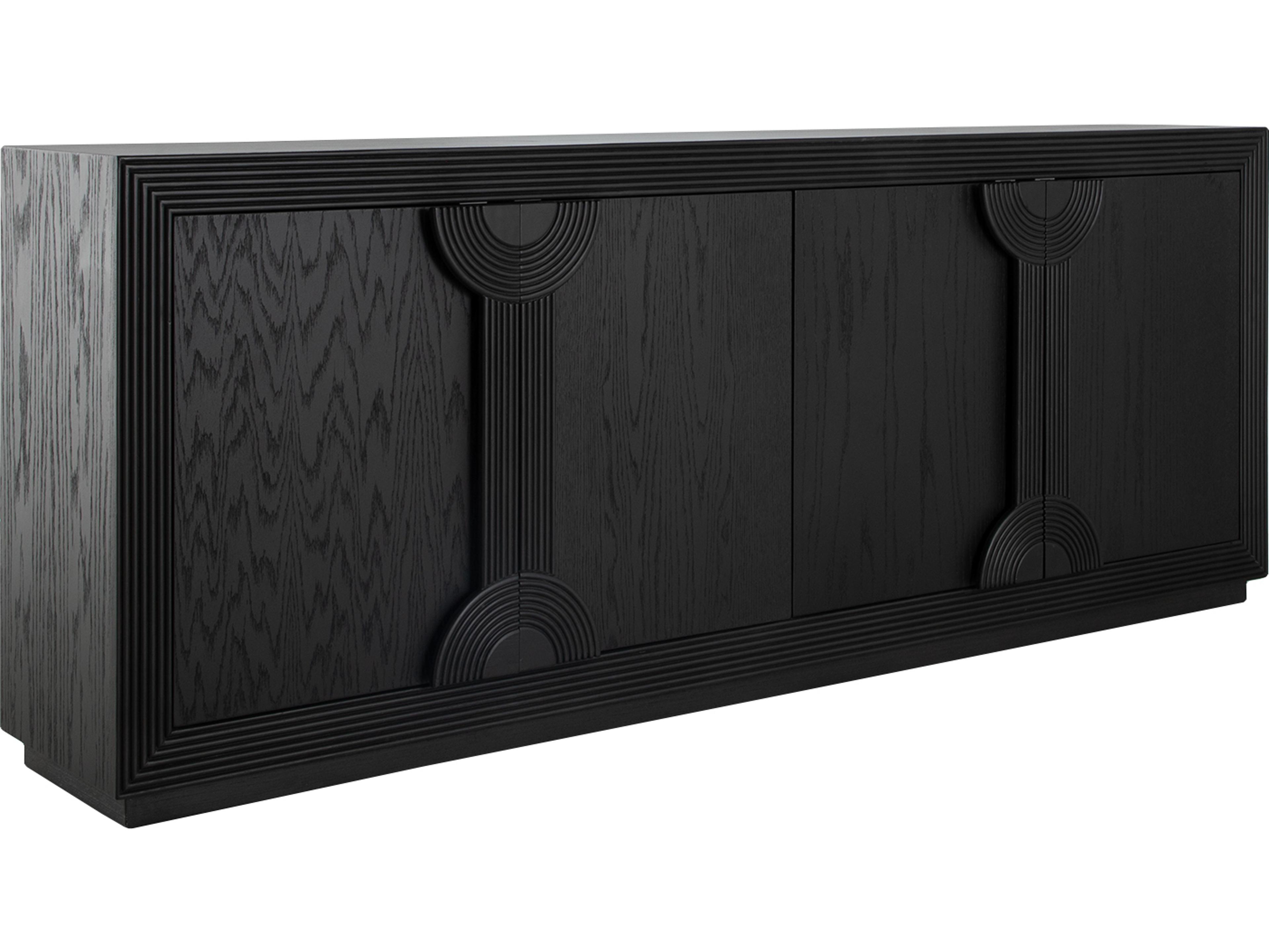 Areo 86" Oak Wood Brushed Black Sideboard