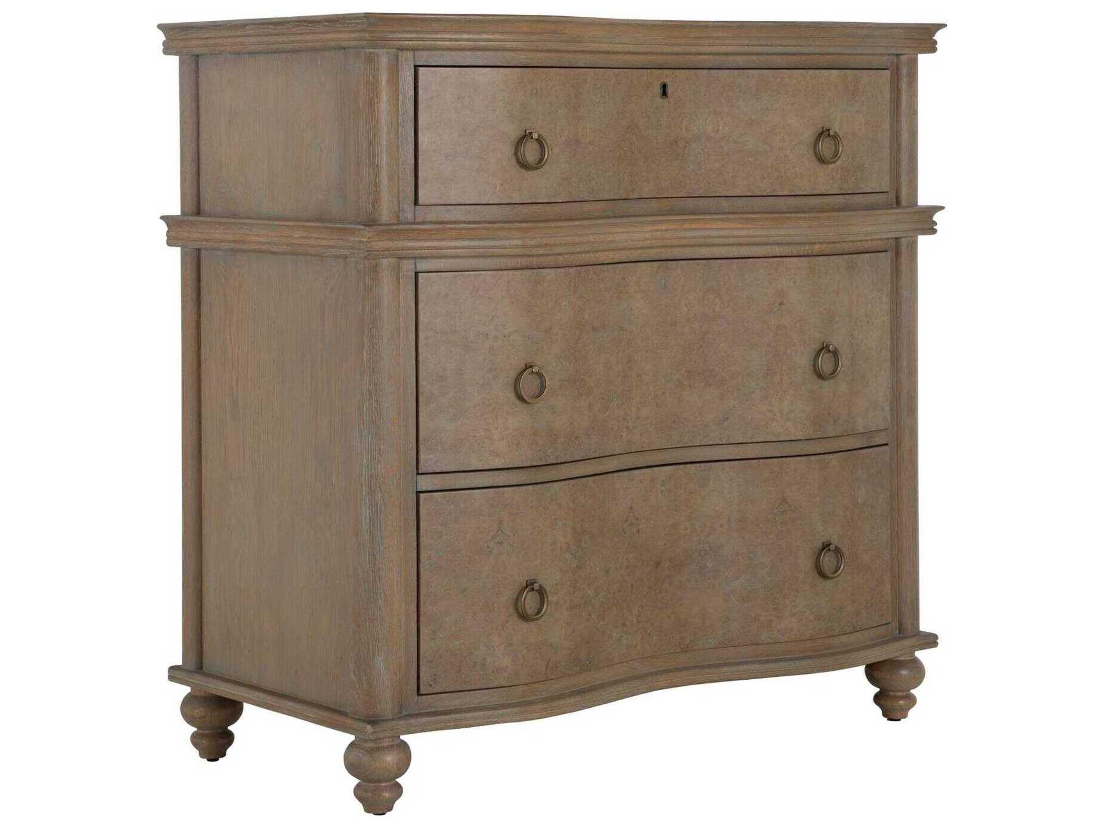Baron Cerused Brown Oak Wood Accent Chest