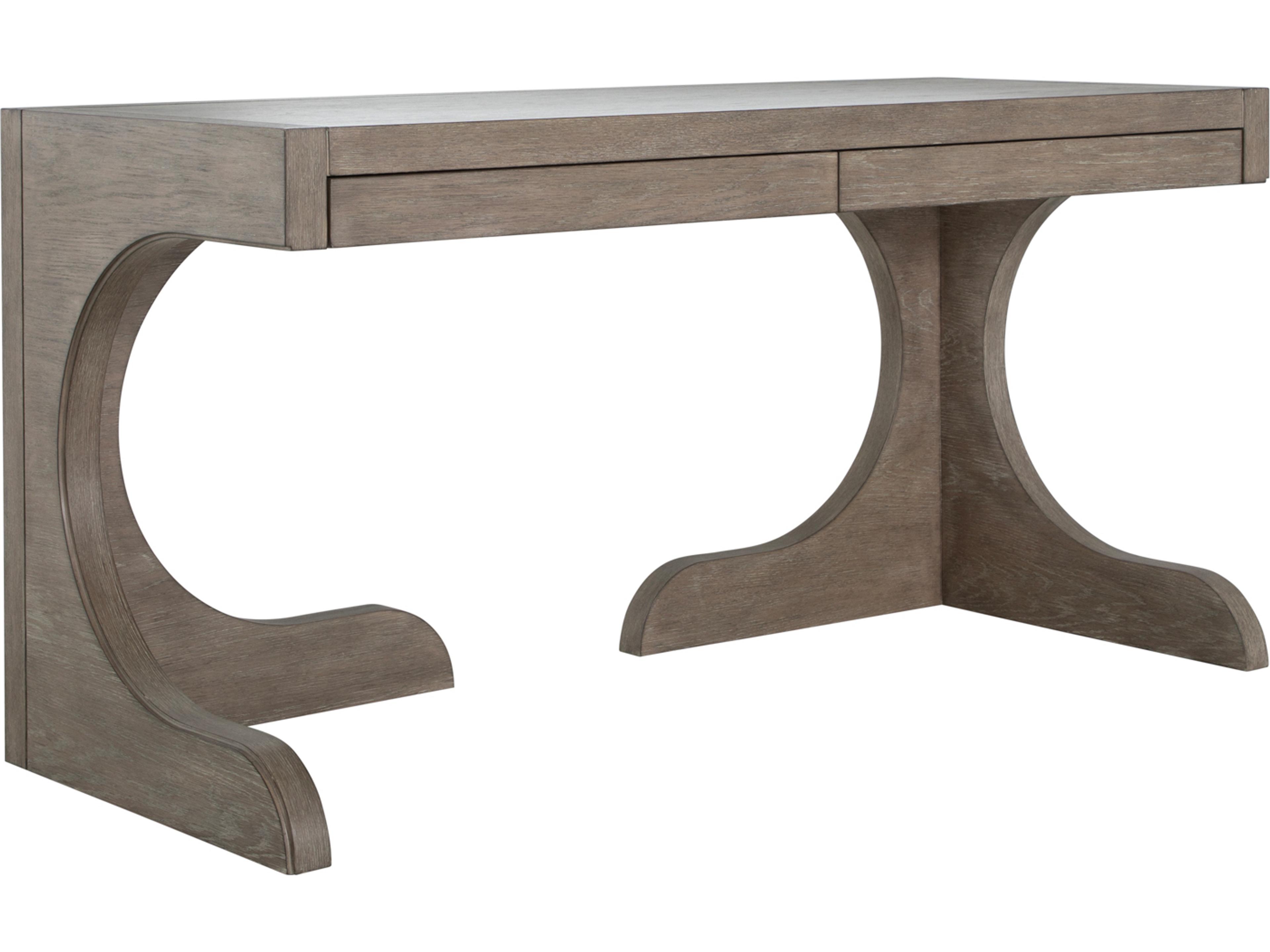 Carmen Brushed Grey Brown Oak Wood Writing Desk