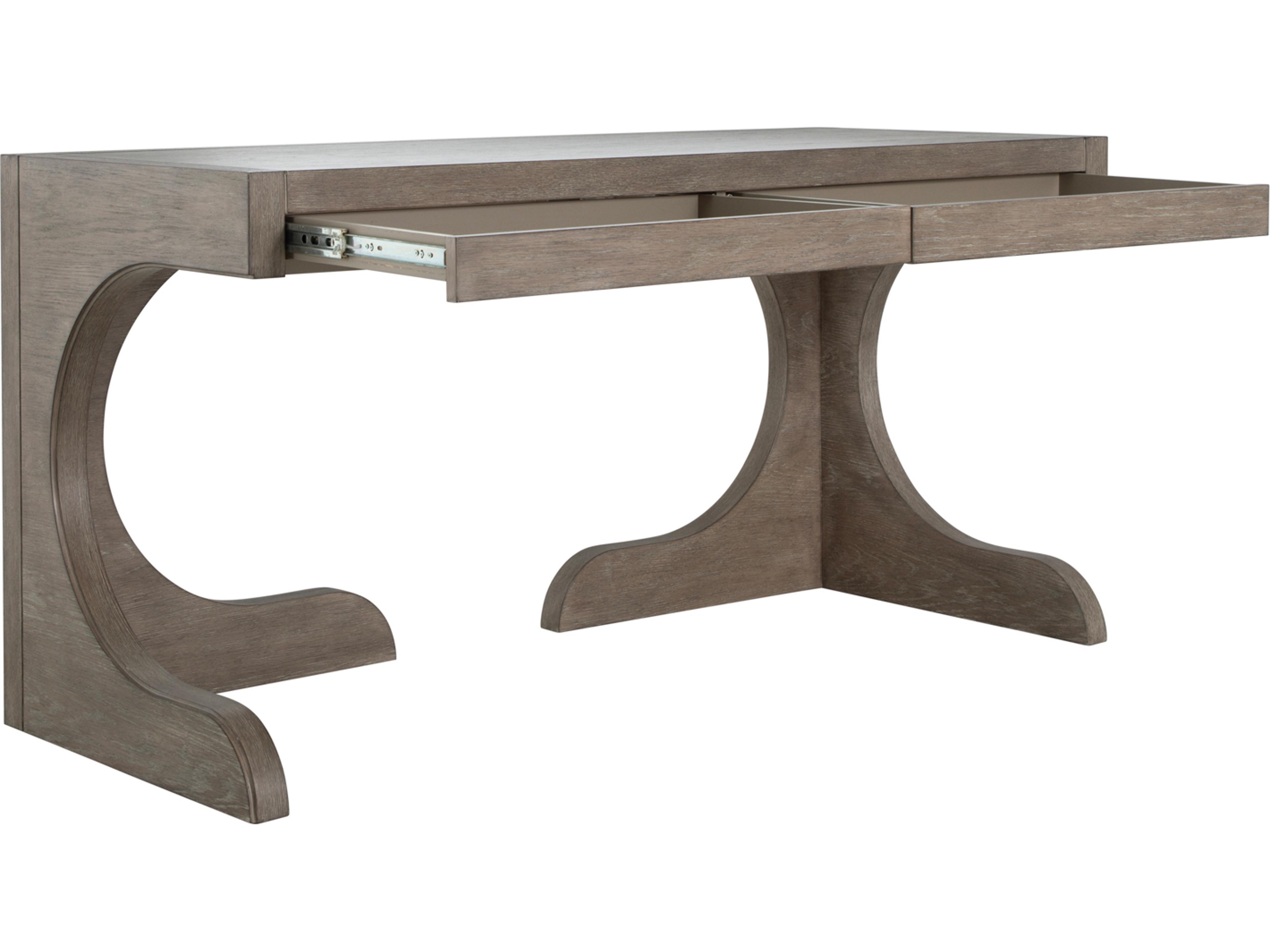 Gabby Carmen Brushed Grey Brown Oak Wood Writing Desk