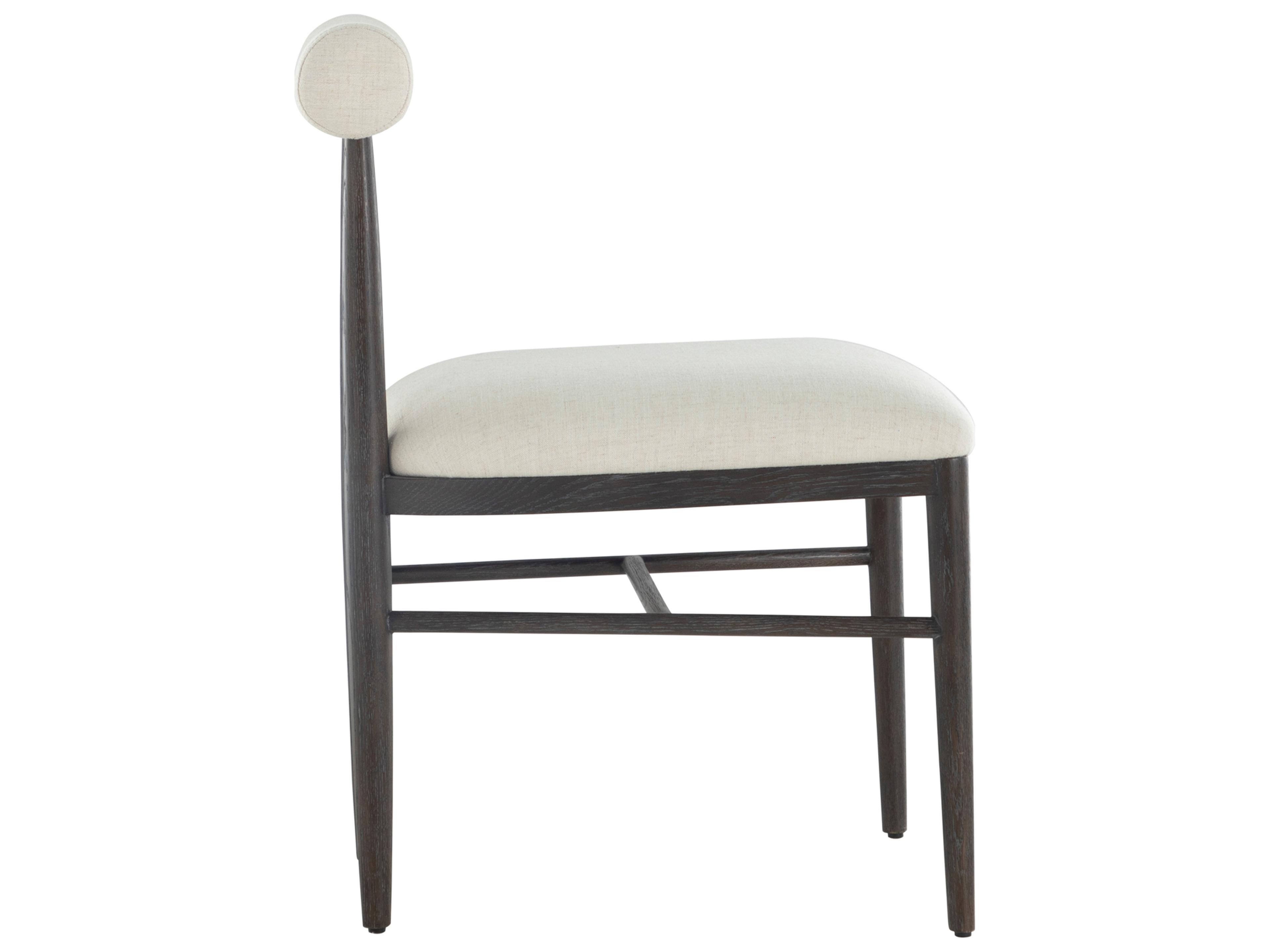 Gabby Vira Oak Wood White Upholstered Armless Dining Chair