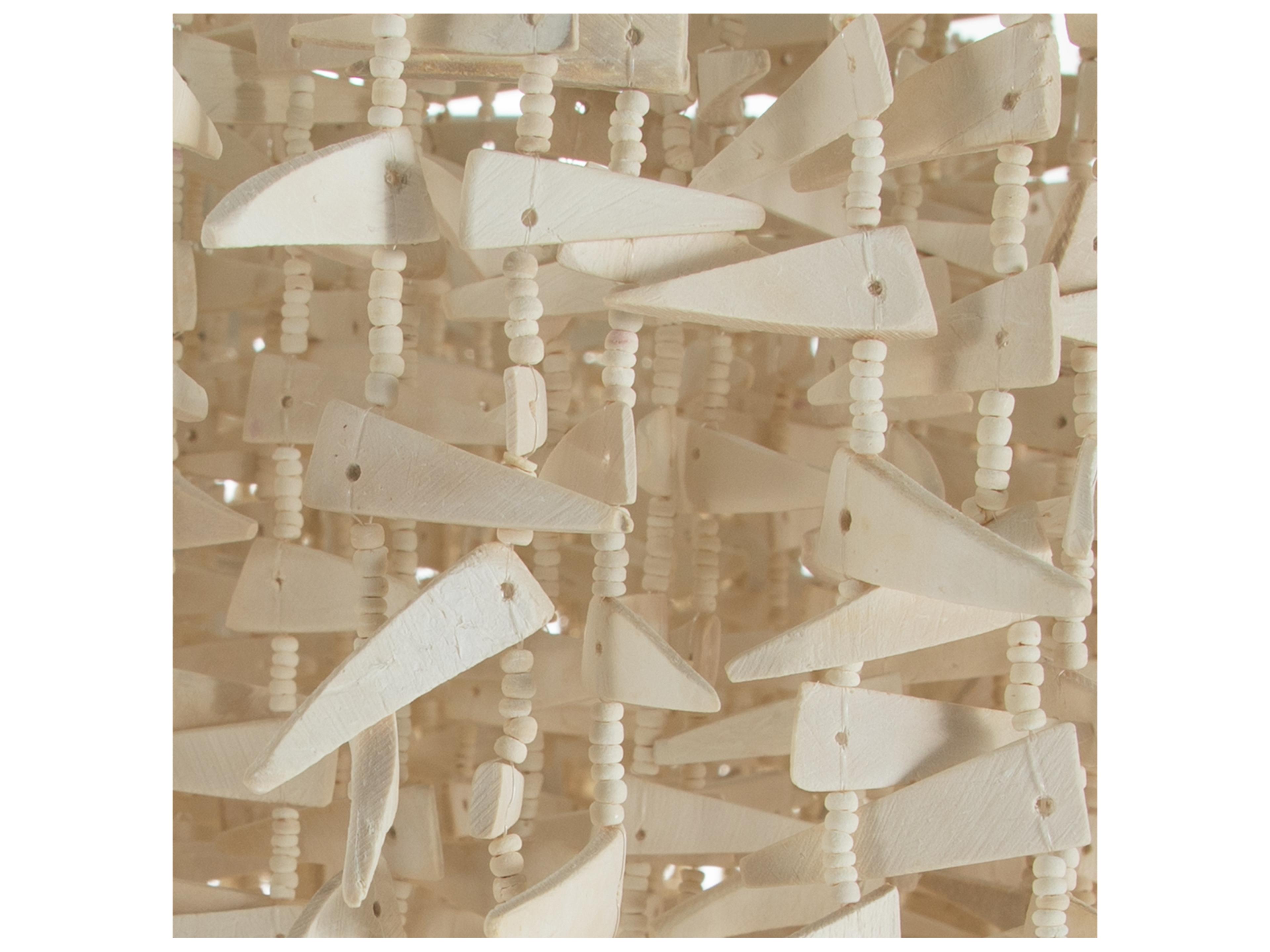 Gabby Victoria 7-Light Winter White Natural Ivory Brown Drum Tiered Pendant