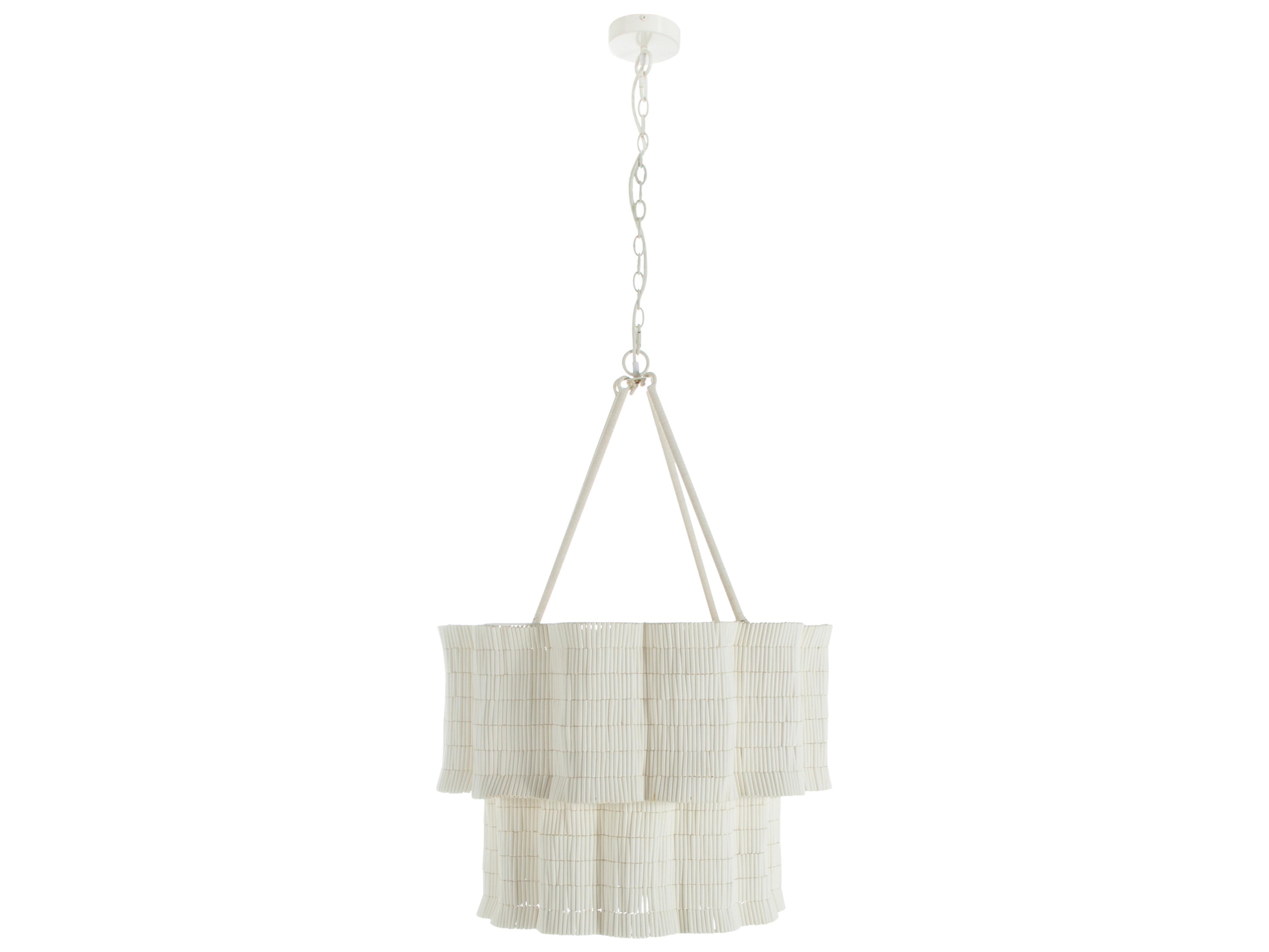 Mimi 4-Light Winter White Natural Ivory Tiered Pendant
