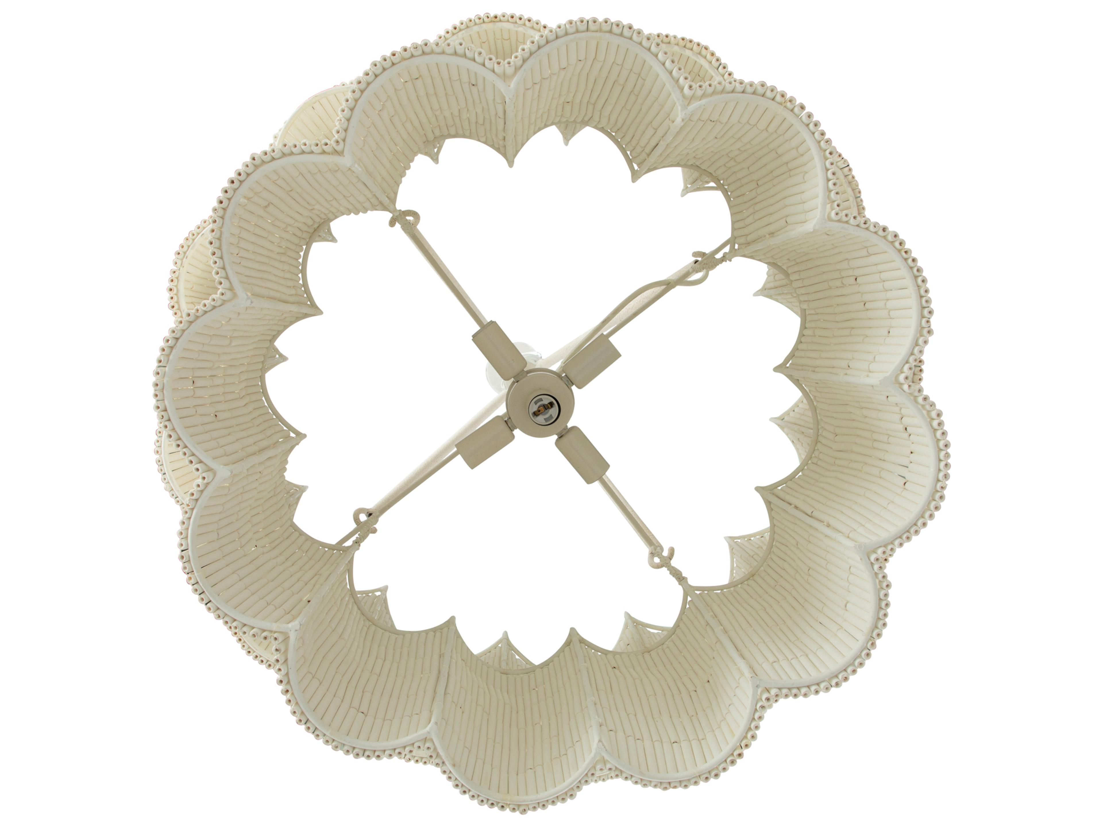 Gabby Mimi 4-Light Winter White Natural Ivory Tiered Pendant