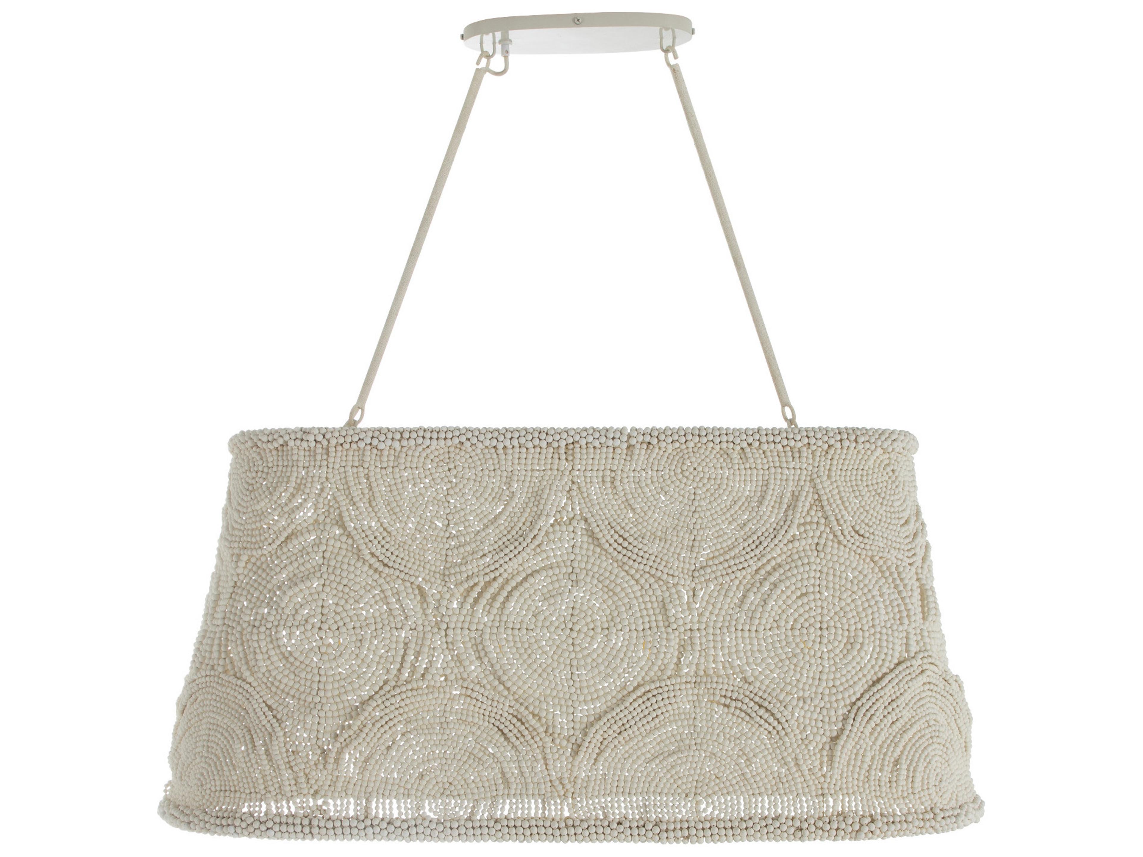 Angelina 4-light Winter White Natural Ivory Linear Island Pendant