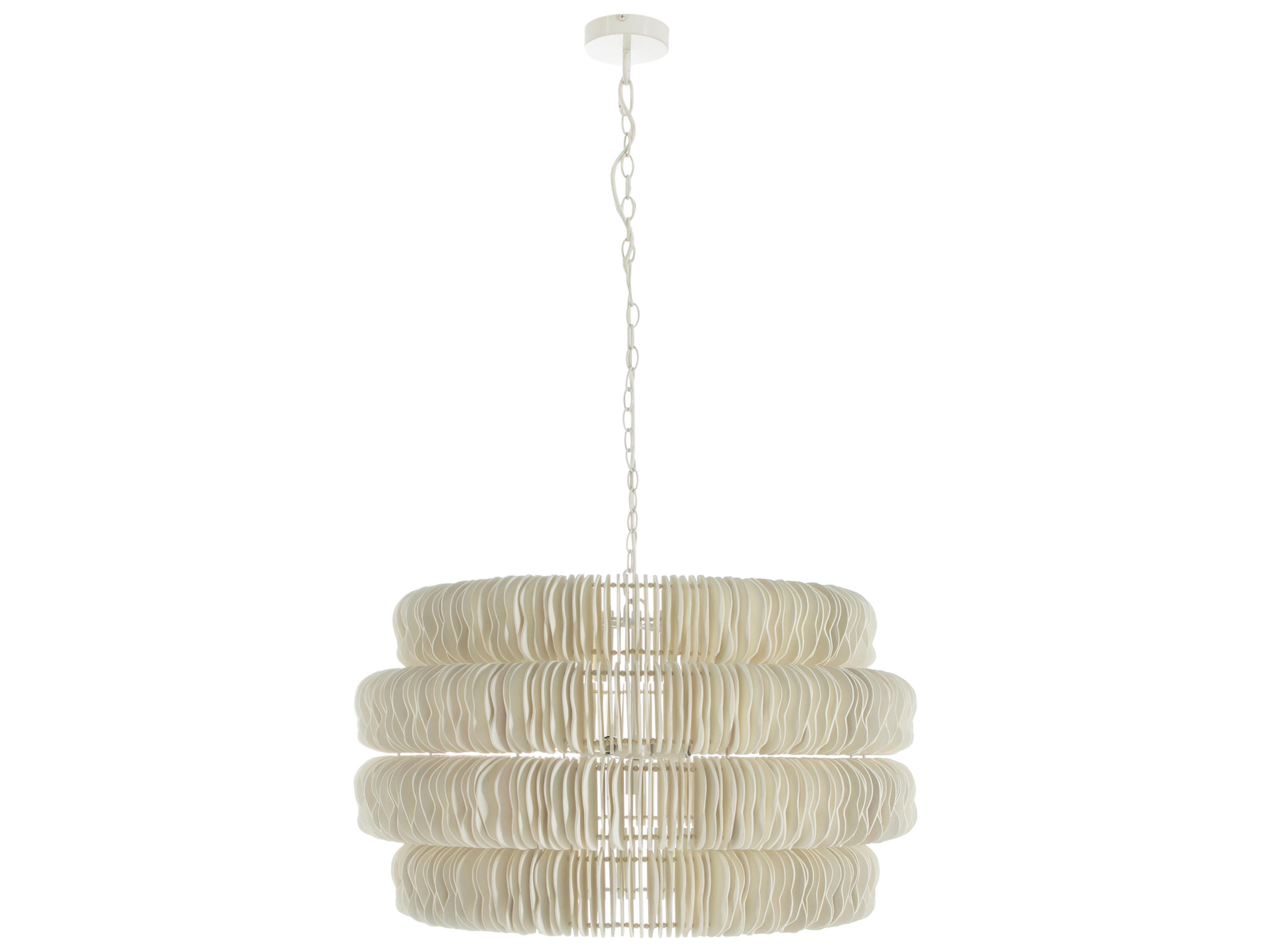 Gabby Serena 5-Light Winter White Ivory Brown Tiered Pendant