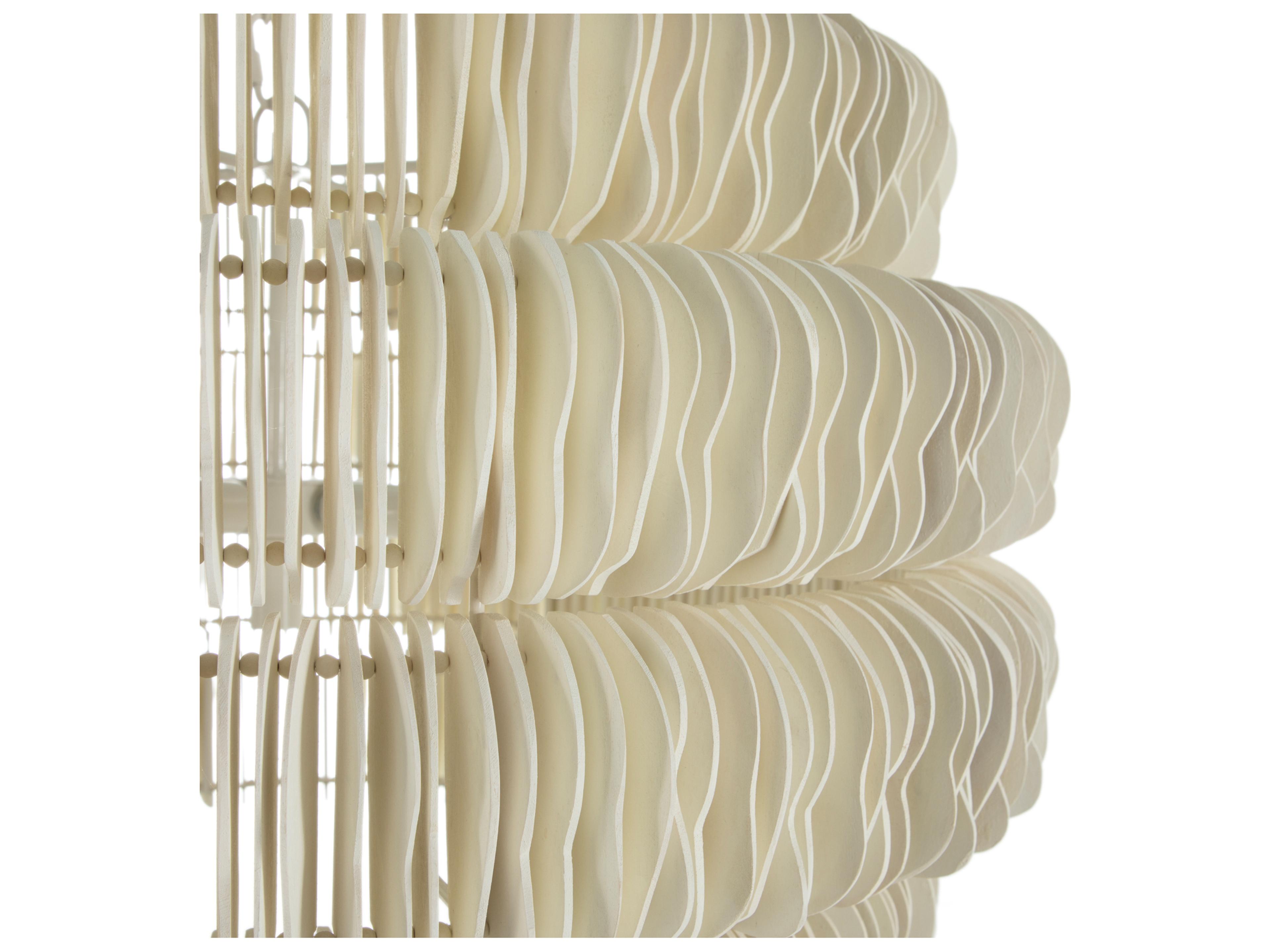 Gabby Serena 5-Light Winter White Ivory Brown Tiered Pendant