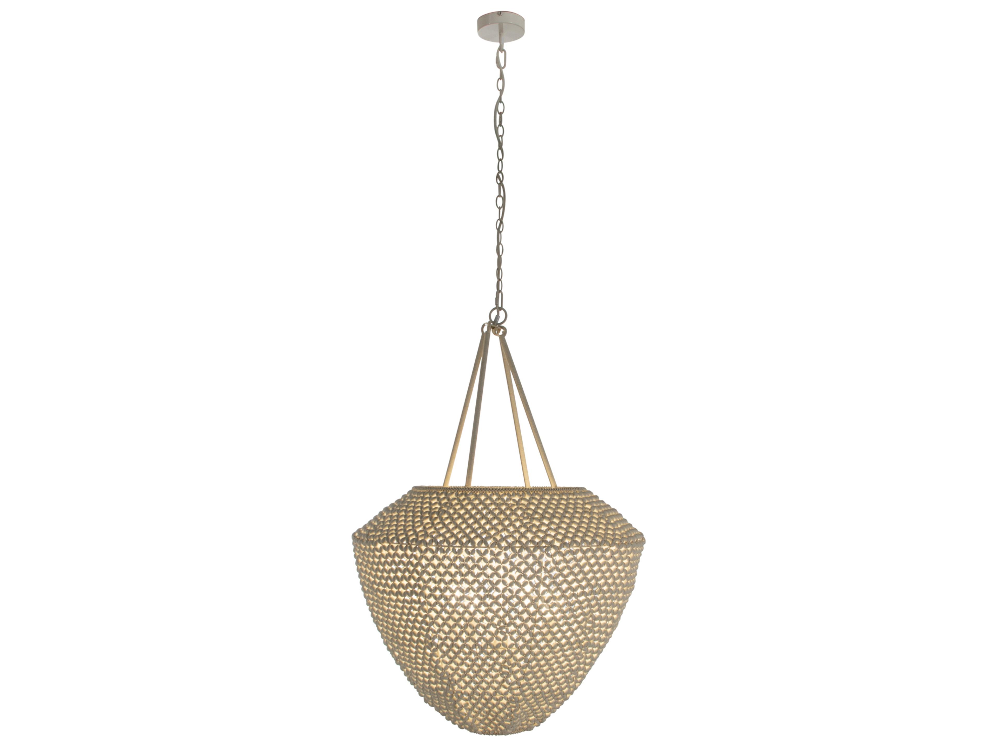 Rita 4-Light Winter White Natural Brown Pendant