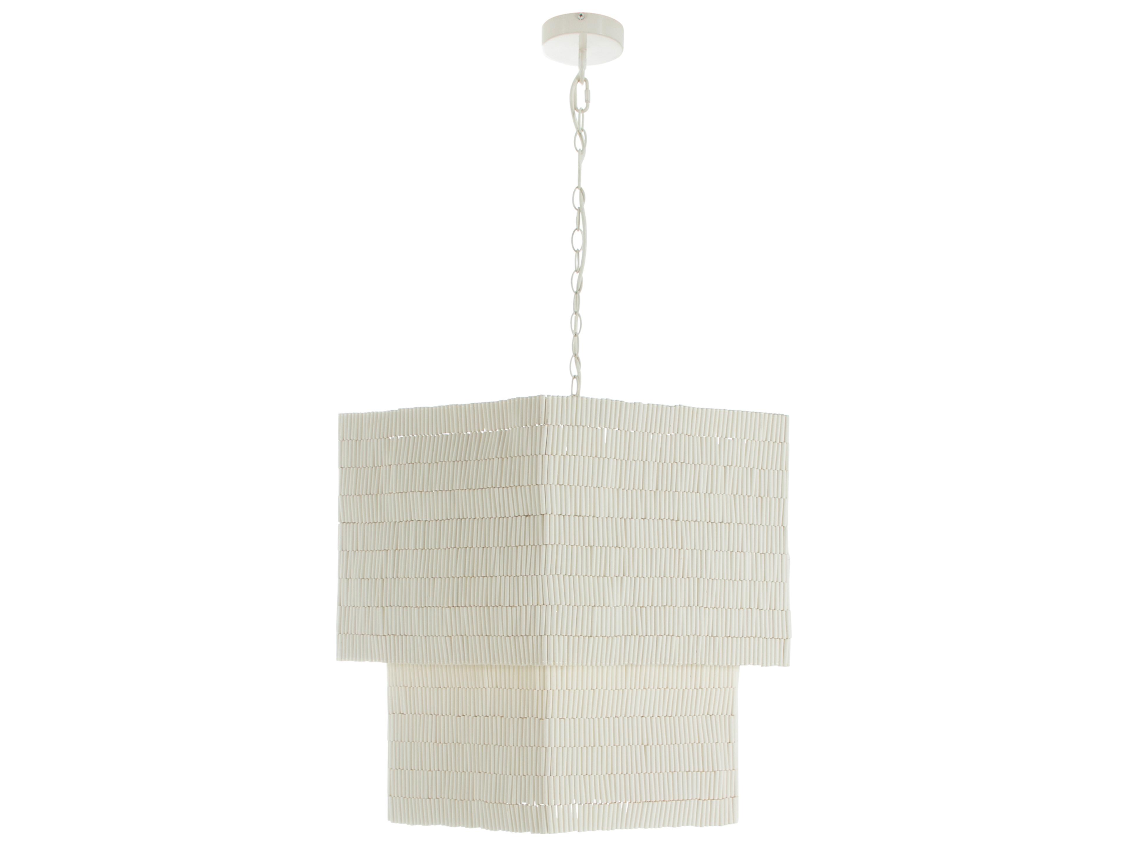 Gabby Eileen 6-Light Winter White Ivory Gray Tiered Pendant