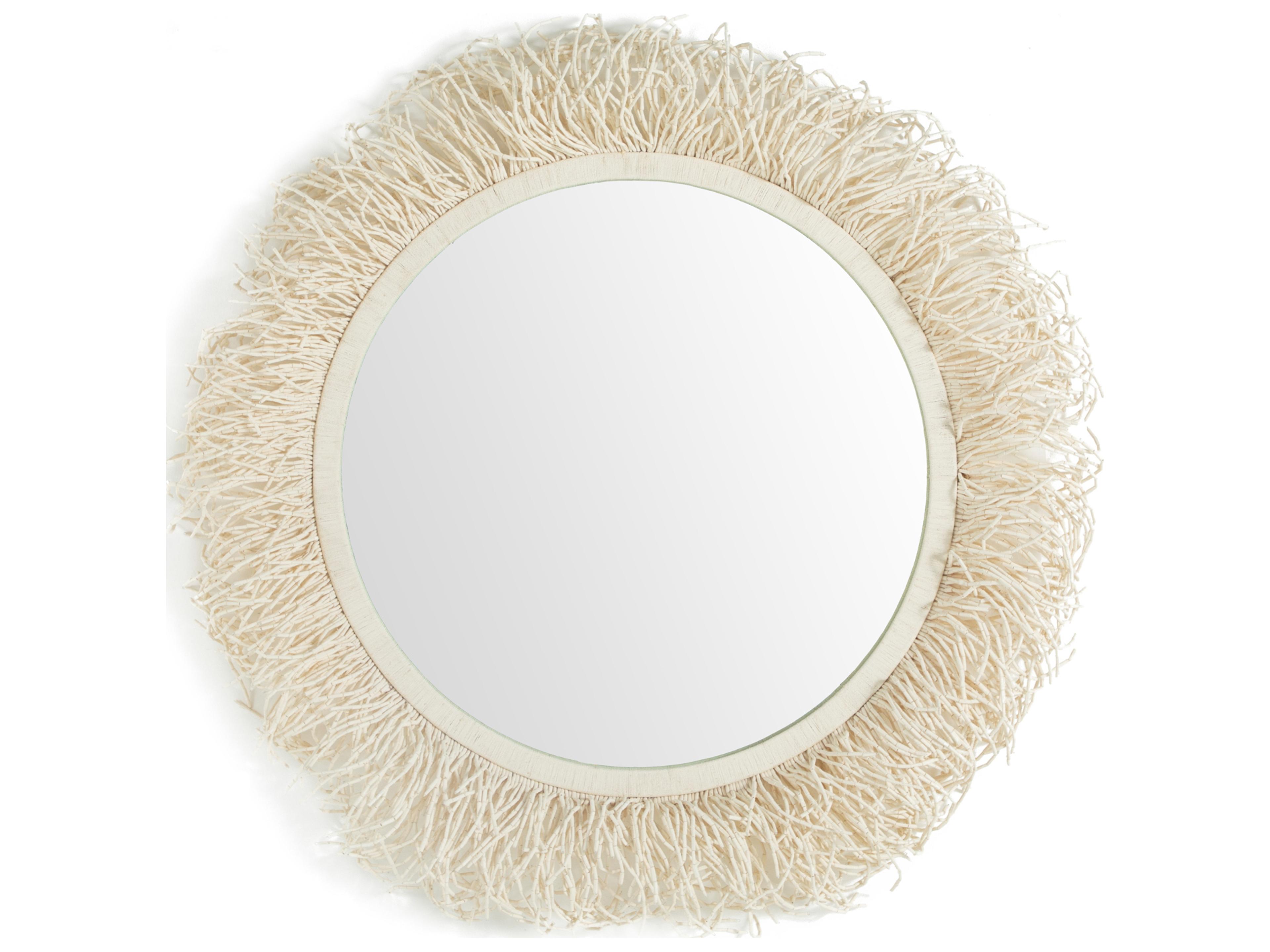 Gabby Giselle Winter White Ivory Wall Mirror Round