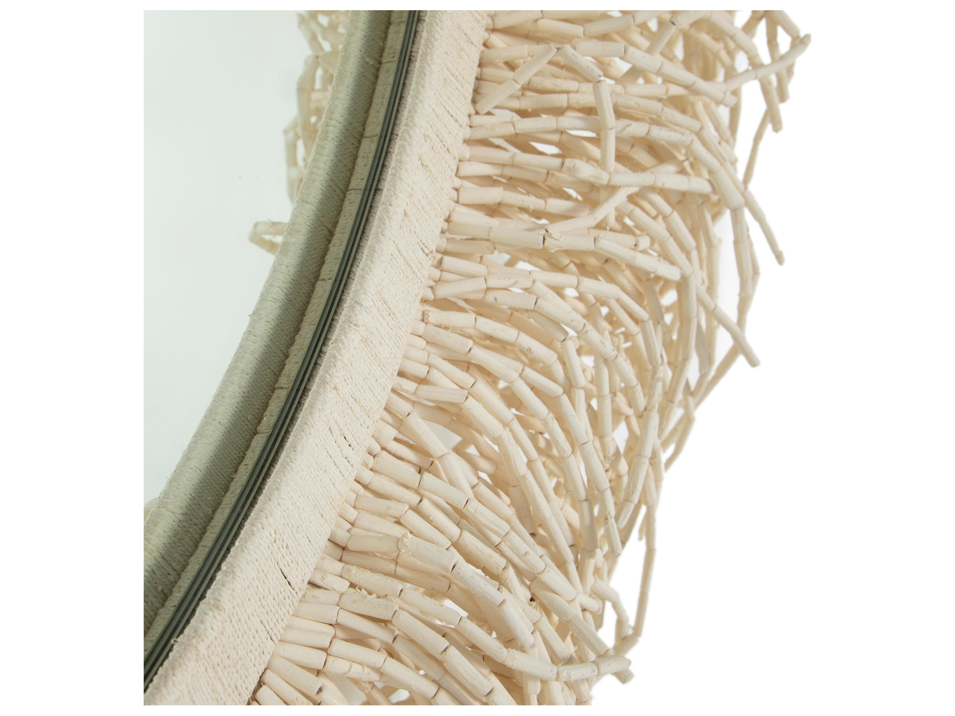 Gabby Giselle Winter White Ivory Wall Mirror Round