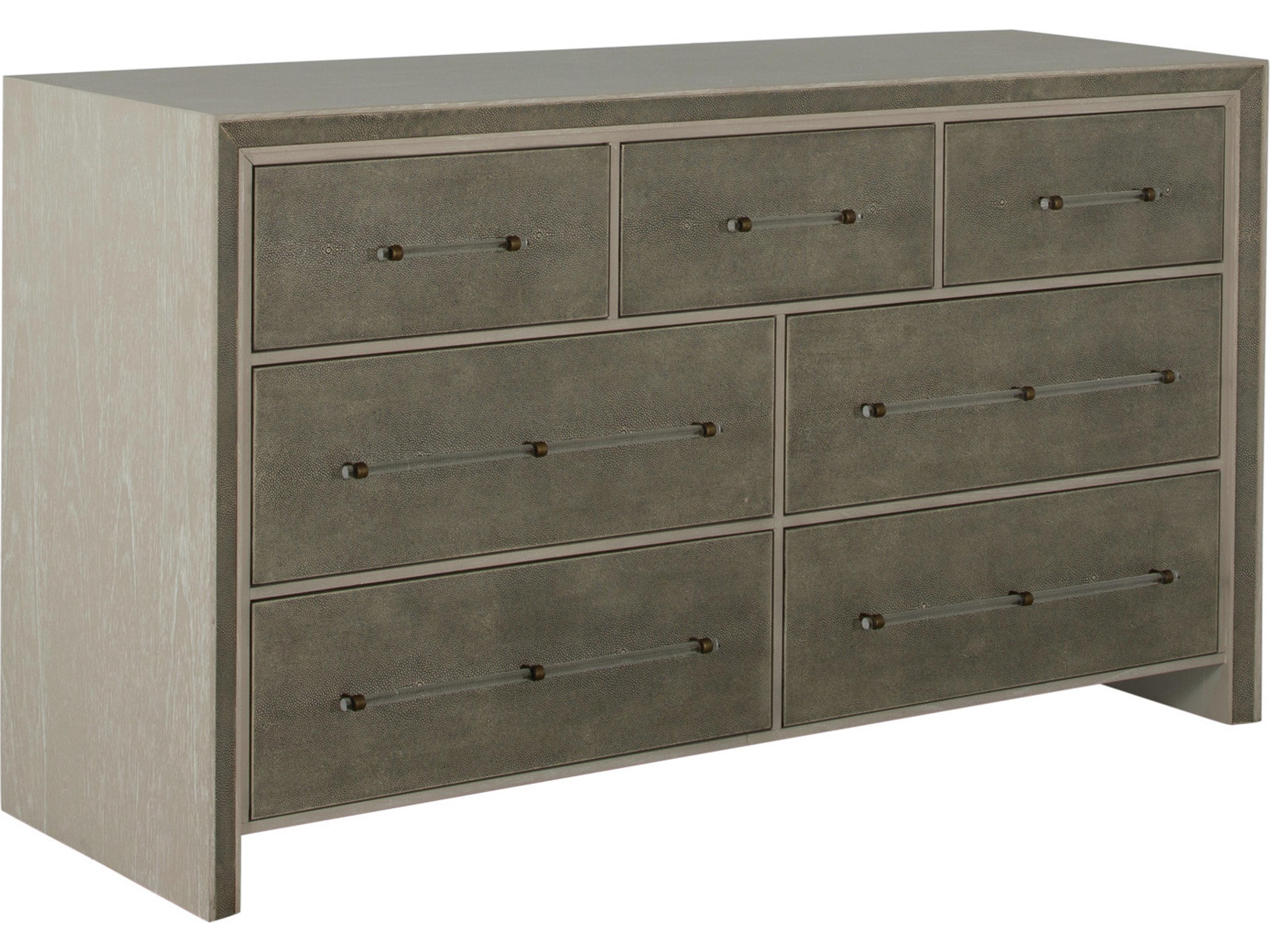 Alford 7-Drawers Gray Mindi Wood Double Dresser
