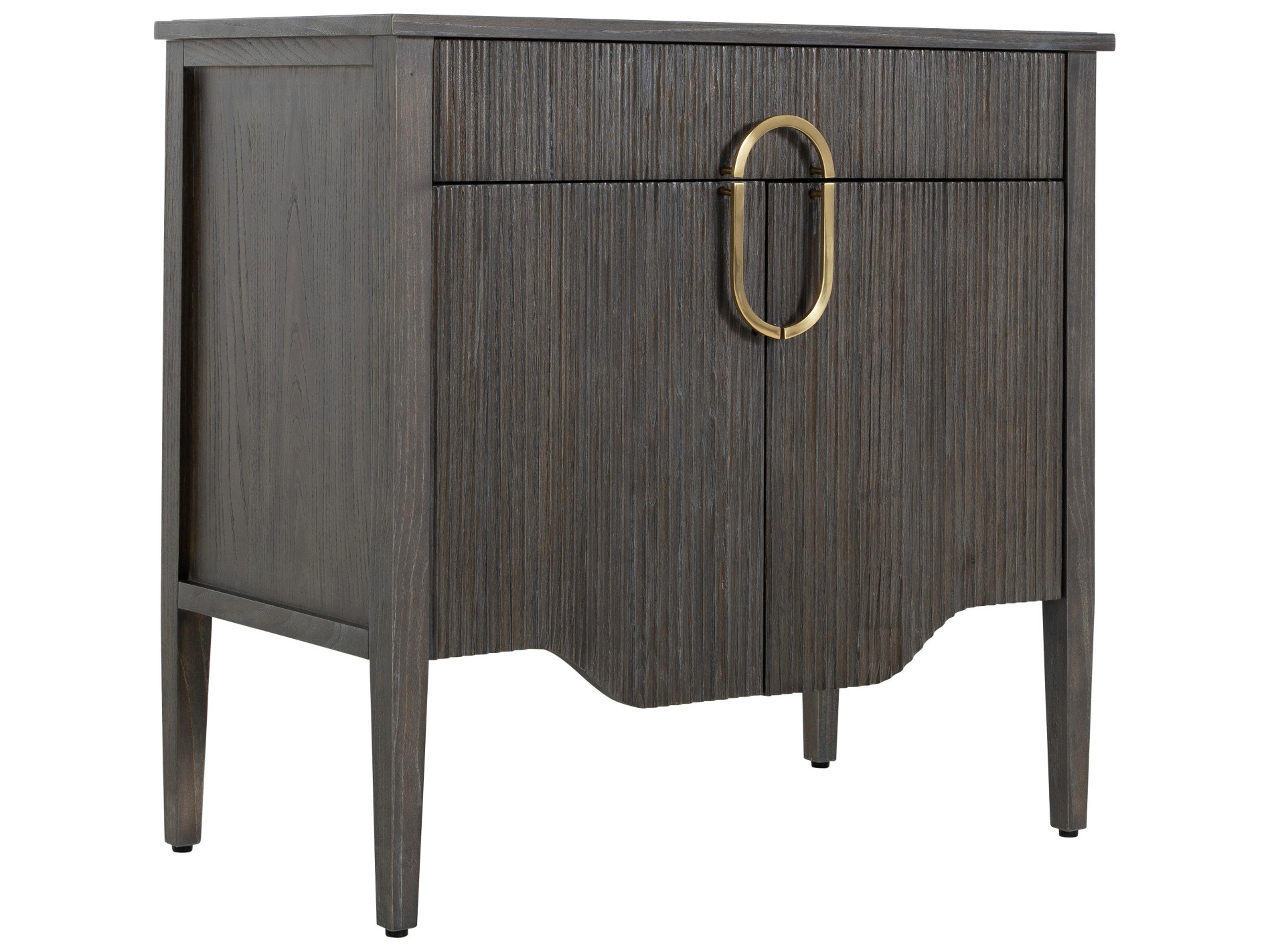 Darrius 1-Drawer Gray Nightstand