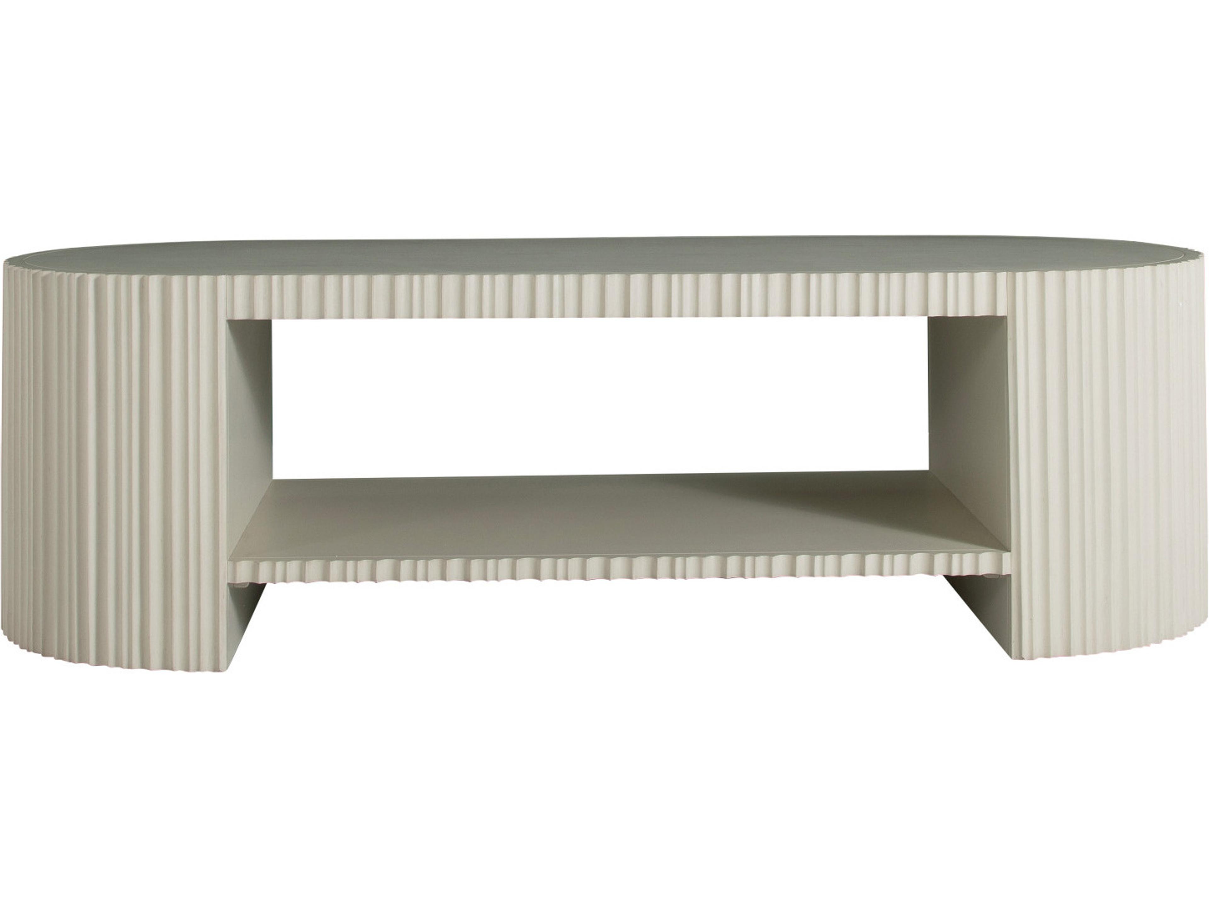 Gabby Isadora Oval Wood Sesame White Coffee Table