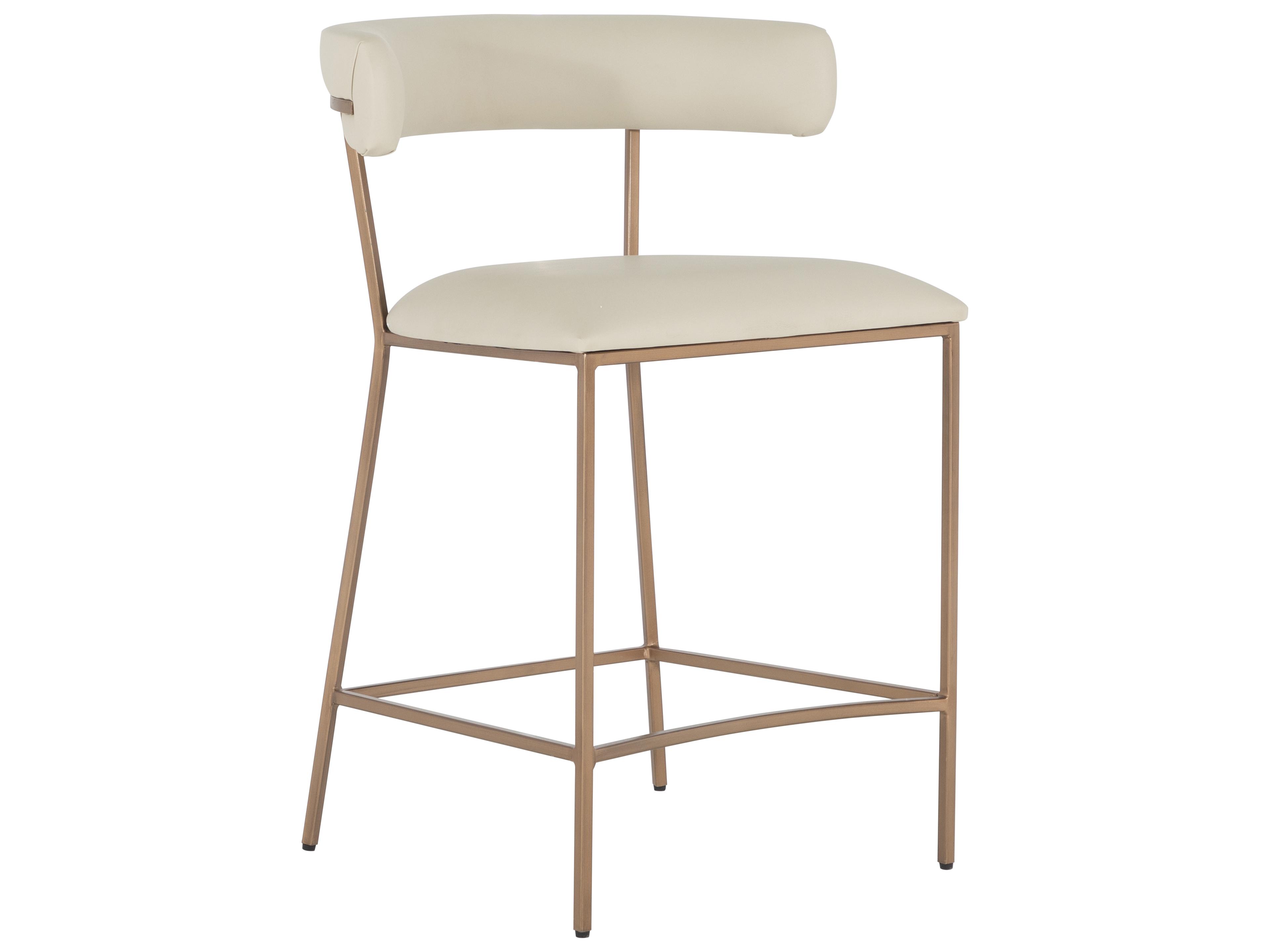 Matlock White & Ivory Yellow Faux Leather Counter Stool