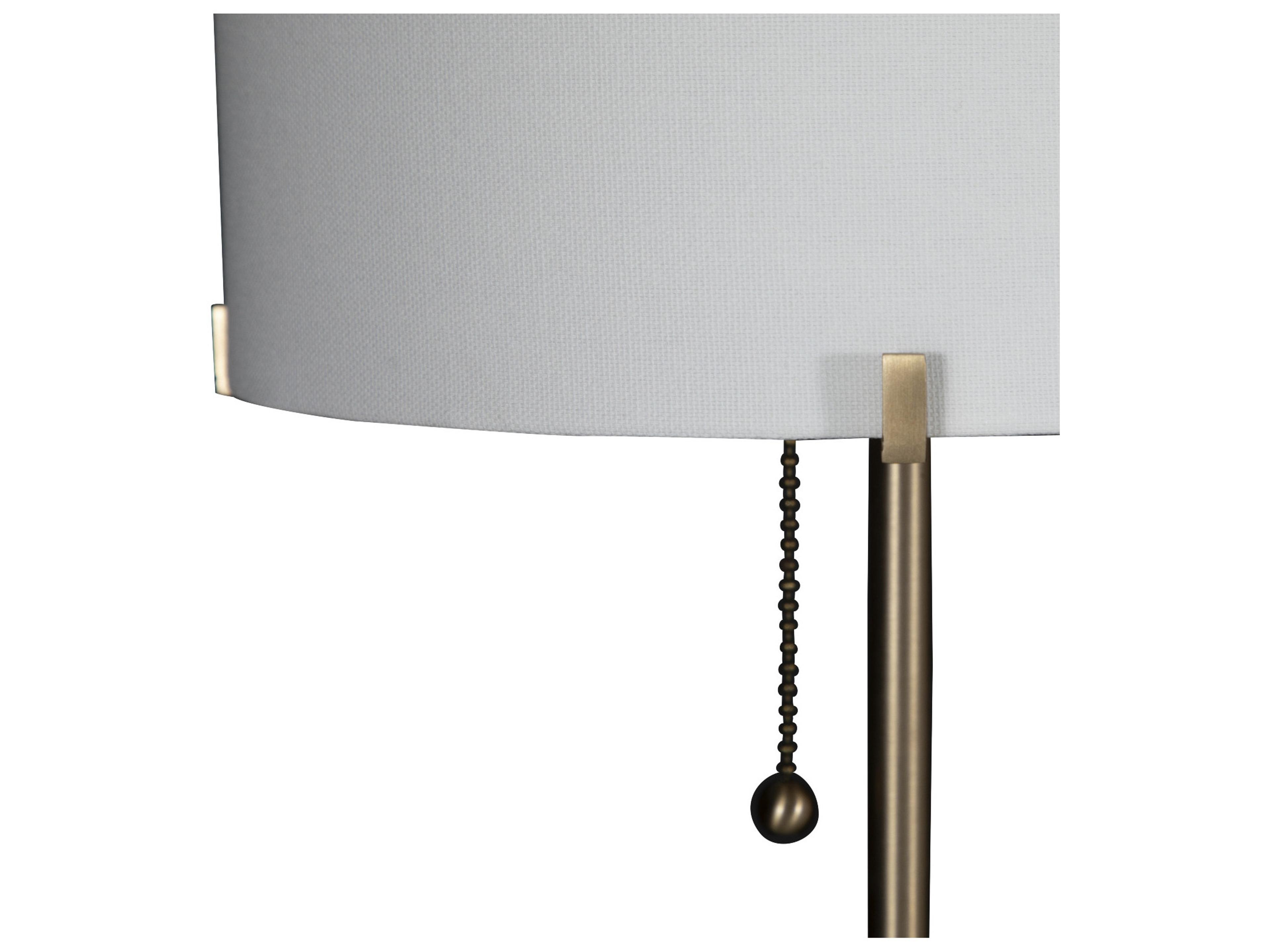 Gabby Florence Brushed Brass White Linen Ivory Floor Lamp