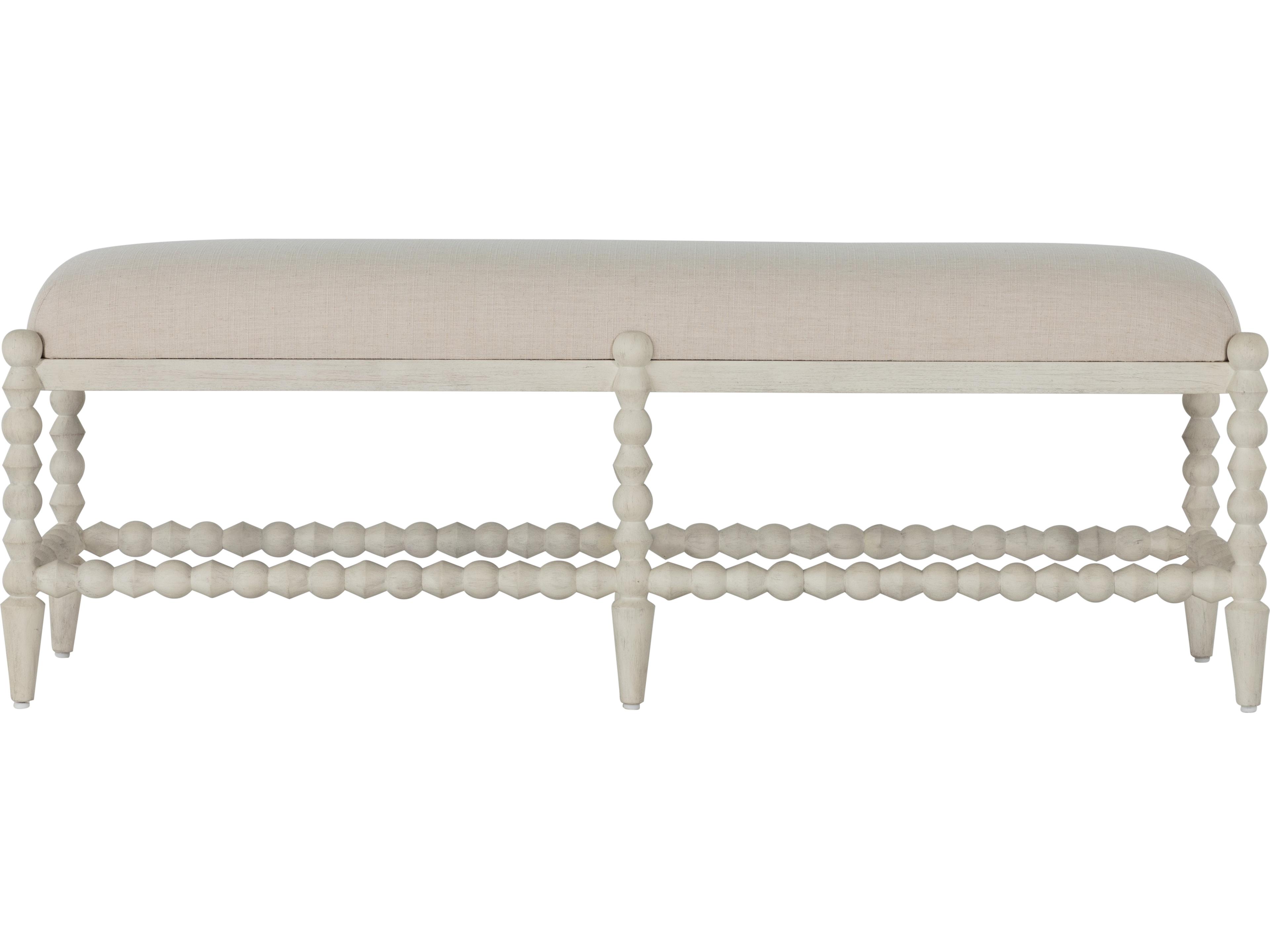 Gabby Jennifer White & Ivory Upholstered Accent Bench
