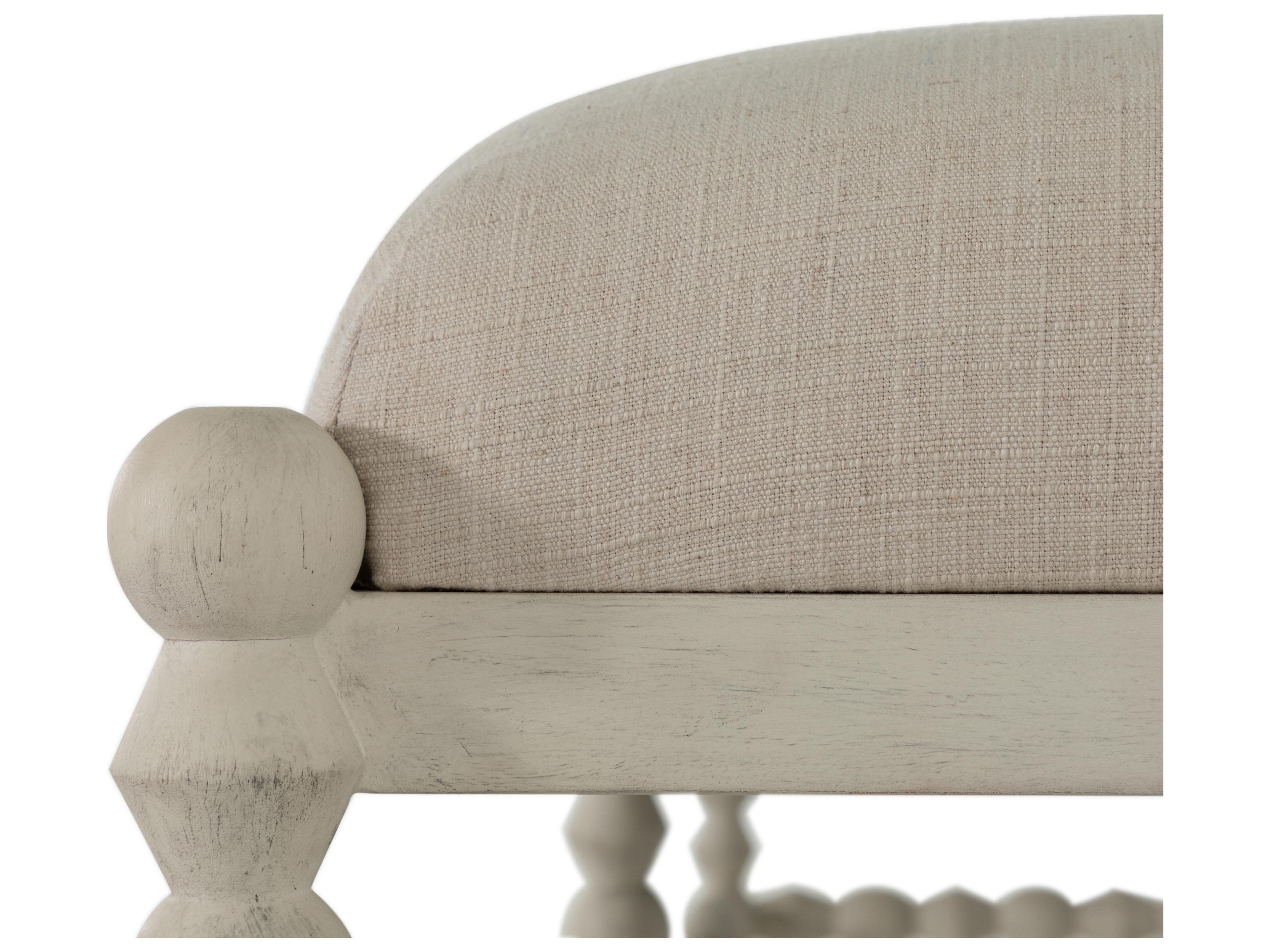 Gabby Jennifer White & Ivory Upholstered Accent Bench