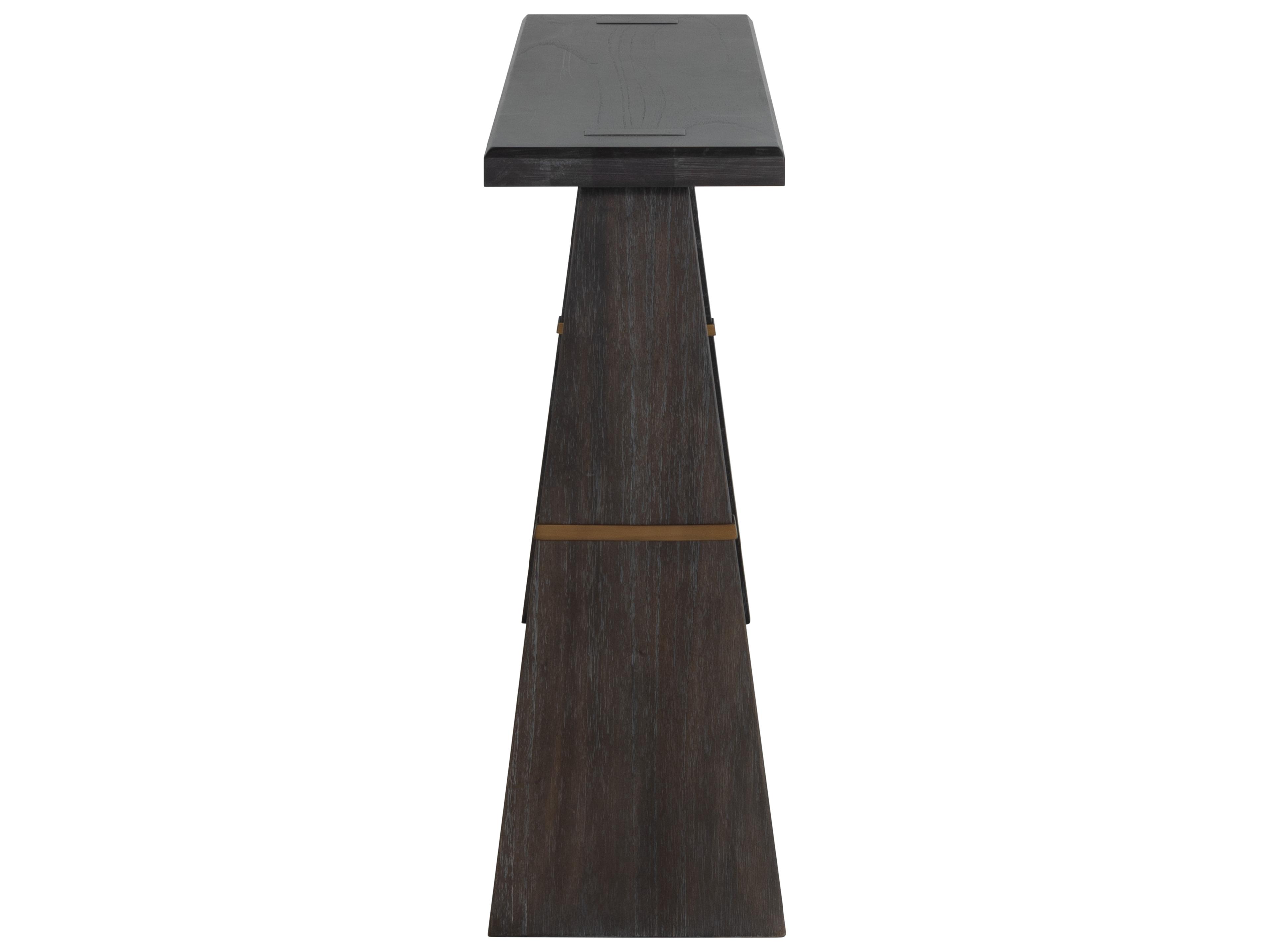 Gabby Havana Rectangular Wood Black Brown Console Table