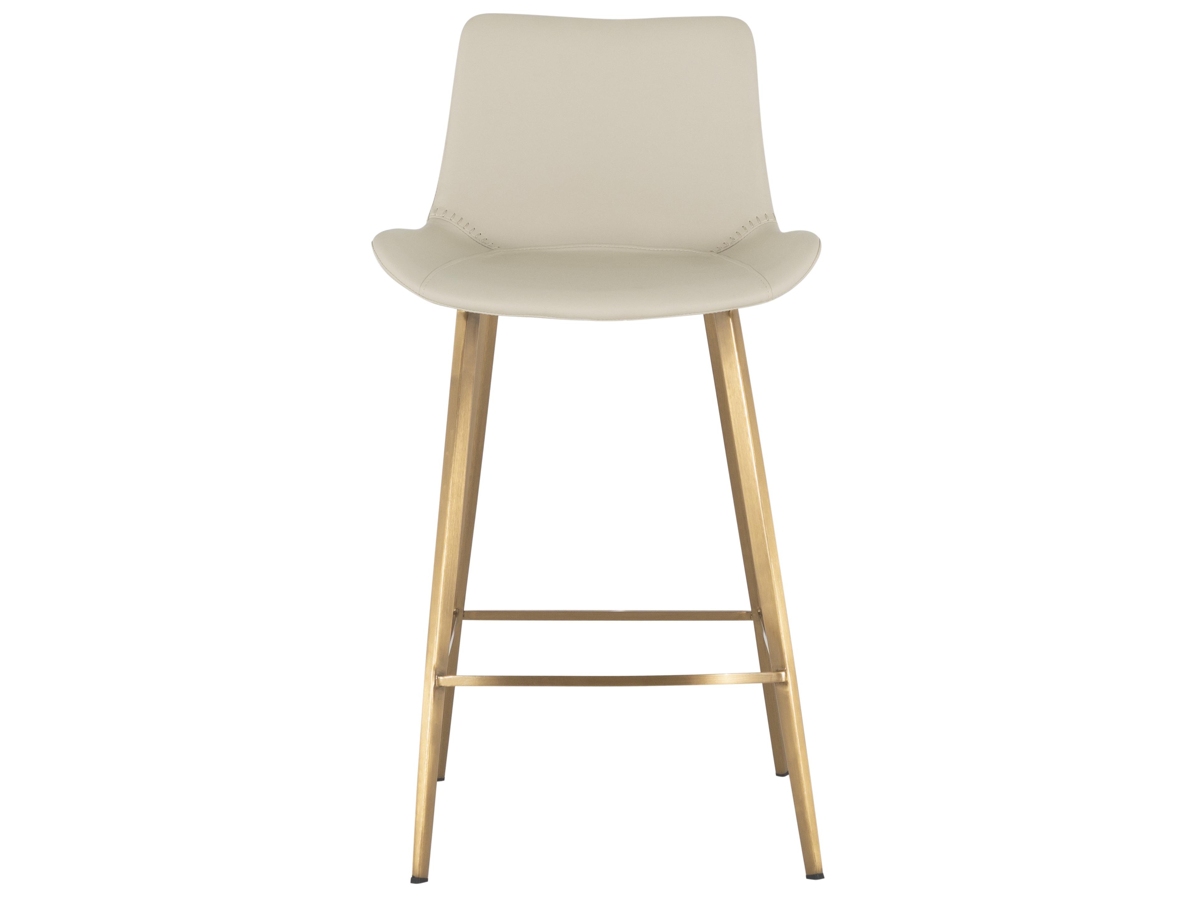 Gabby Hines White & Ivory Yellow Faux Leather Counter Stool