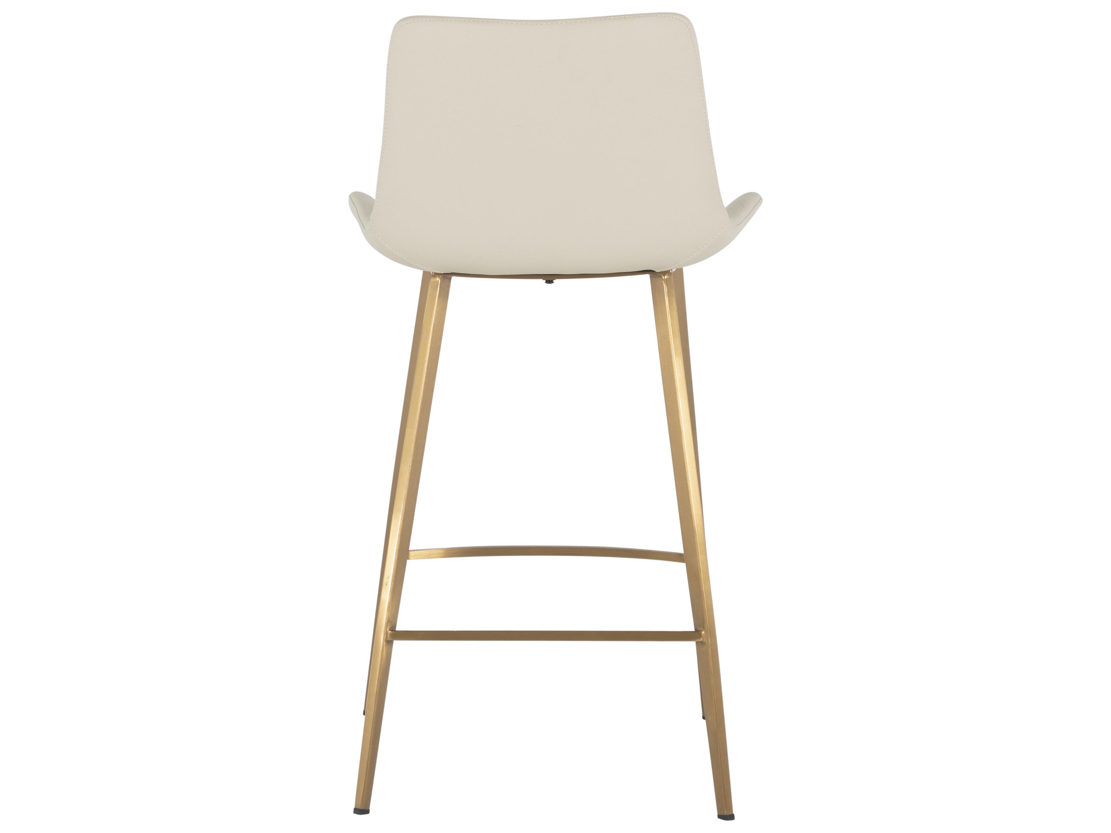 Gabby Hines White & Ivory Yellow Faux Leather Counter Stool