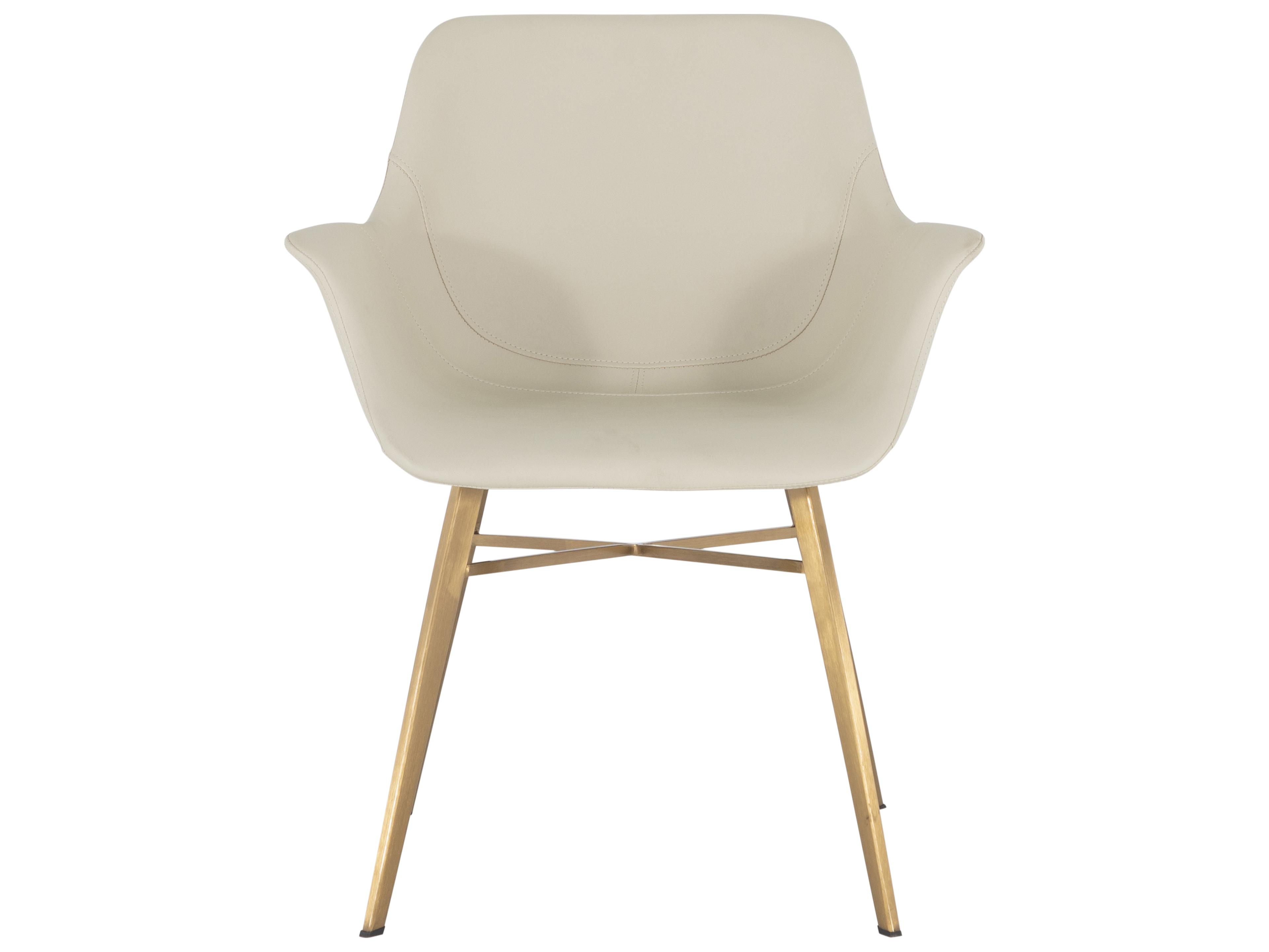 Gabby Channing White Faux Leather Arm Dining Chair