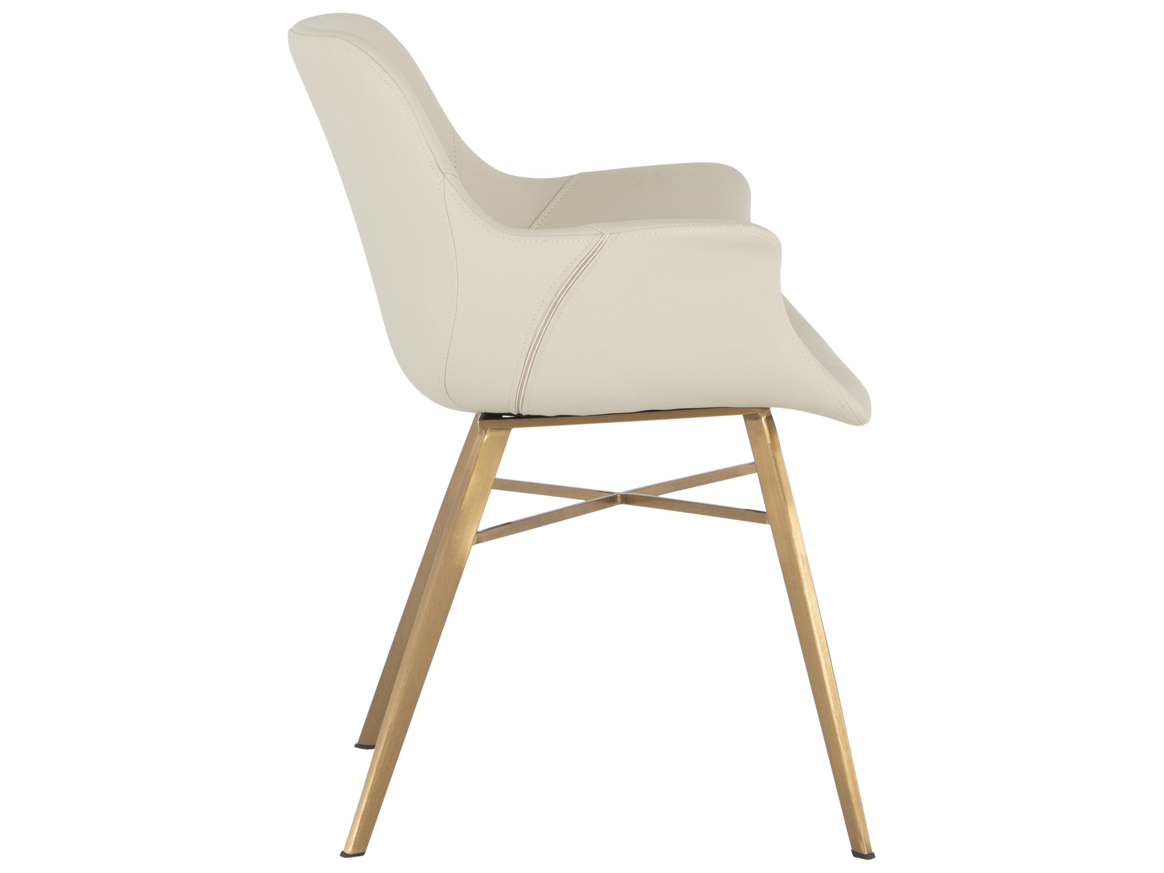 Gabby Channing White Faux Leather Arm Dining Chair
