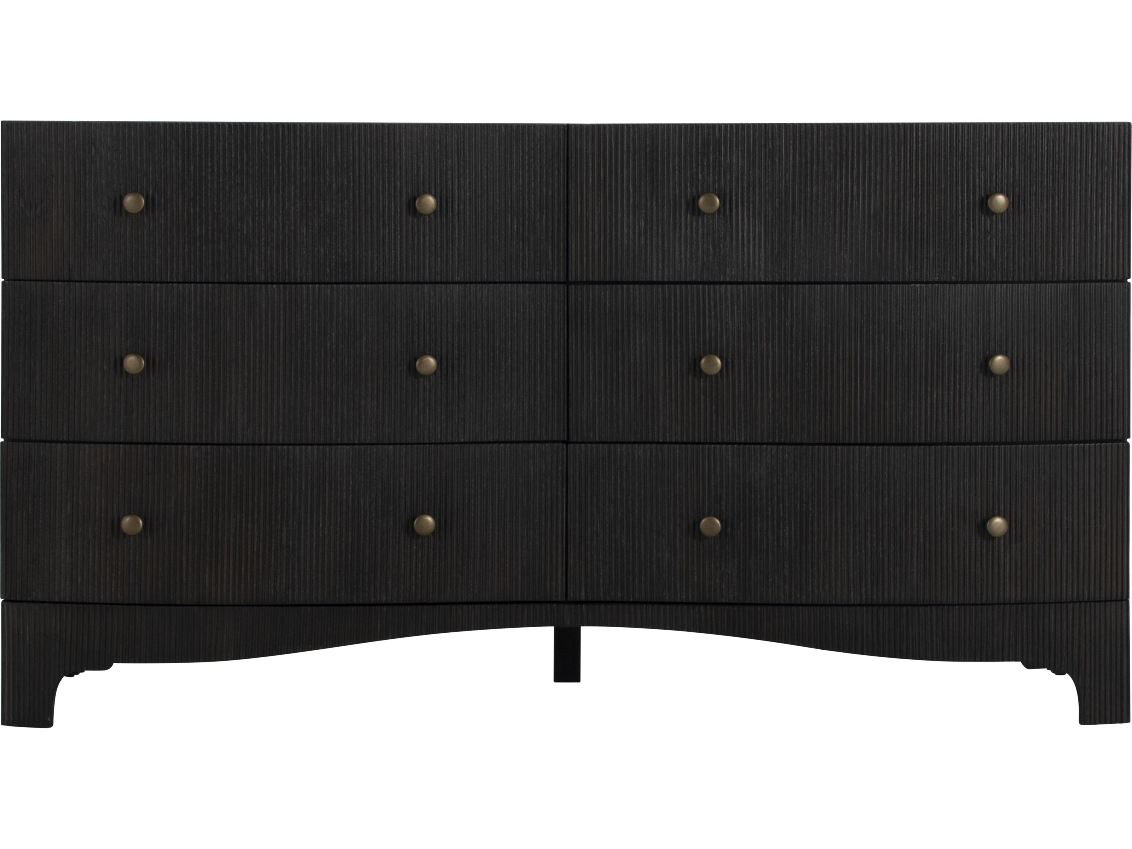 Princeton 6-Drawers Black Mindi Wood Double Dresser
