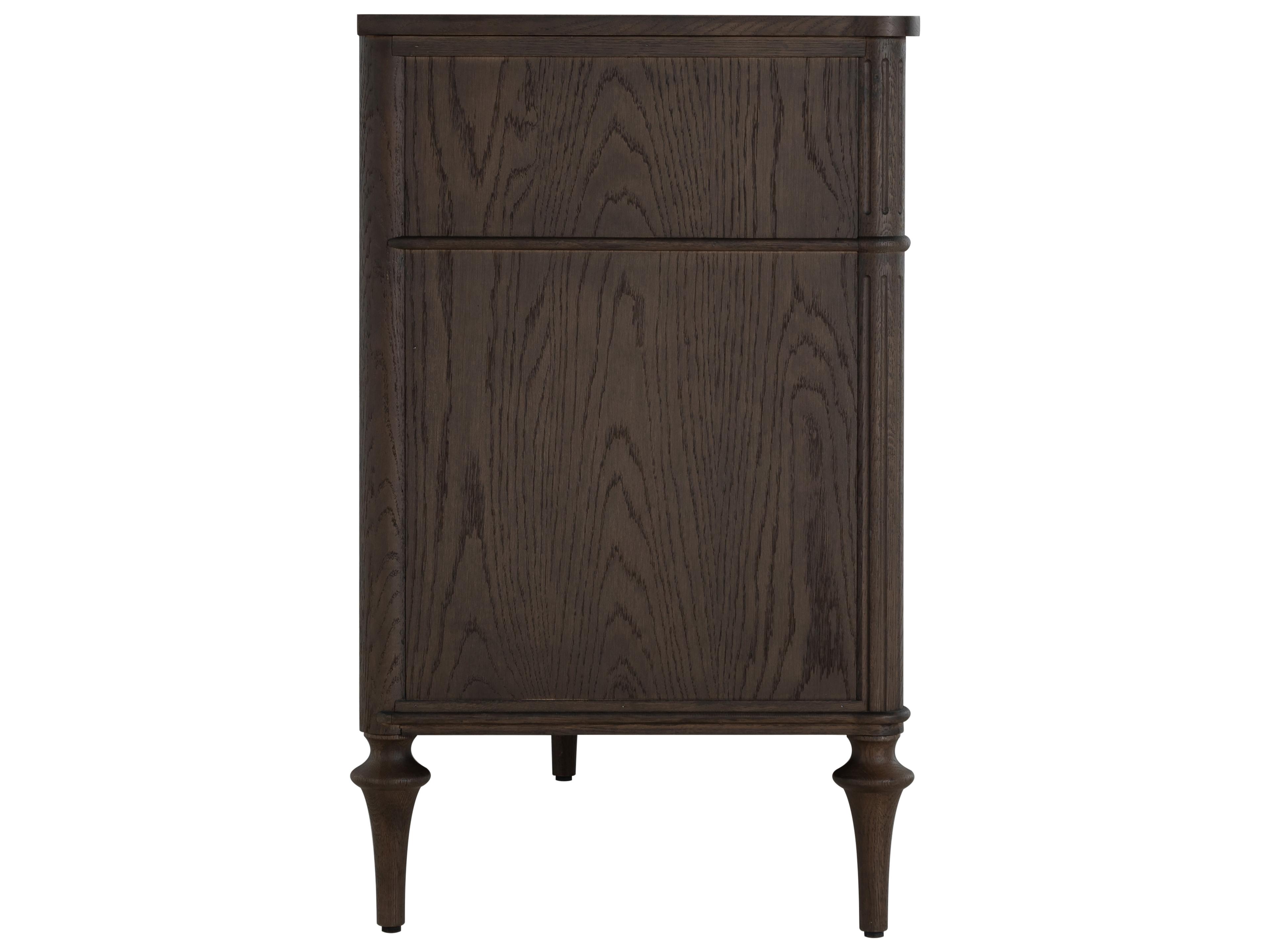 Gabby Andrea 6-Drawers Brown Oak Wood Double Dresser