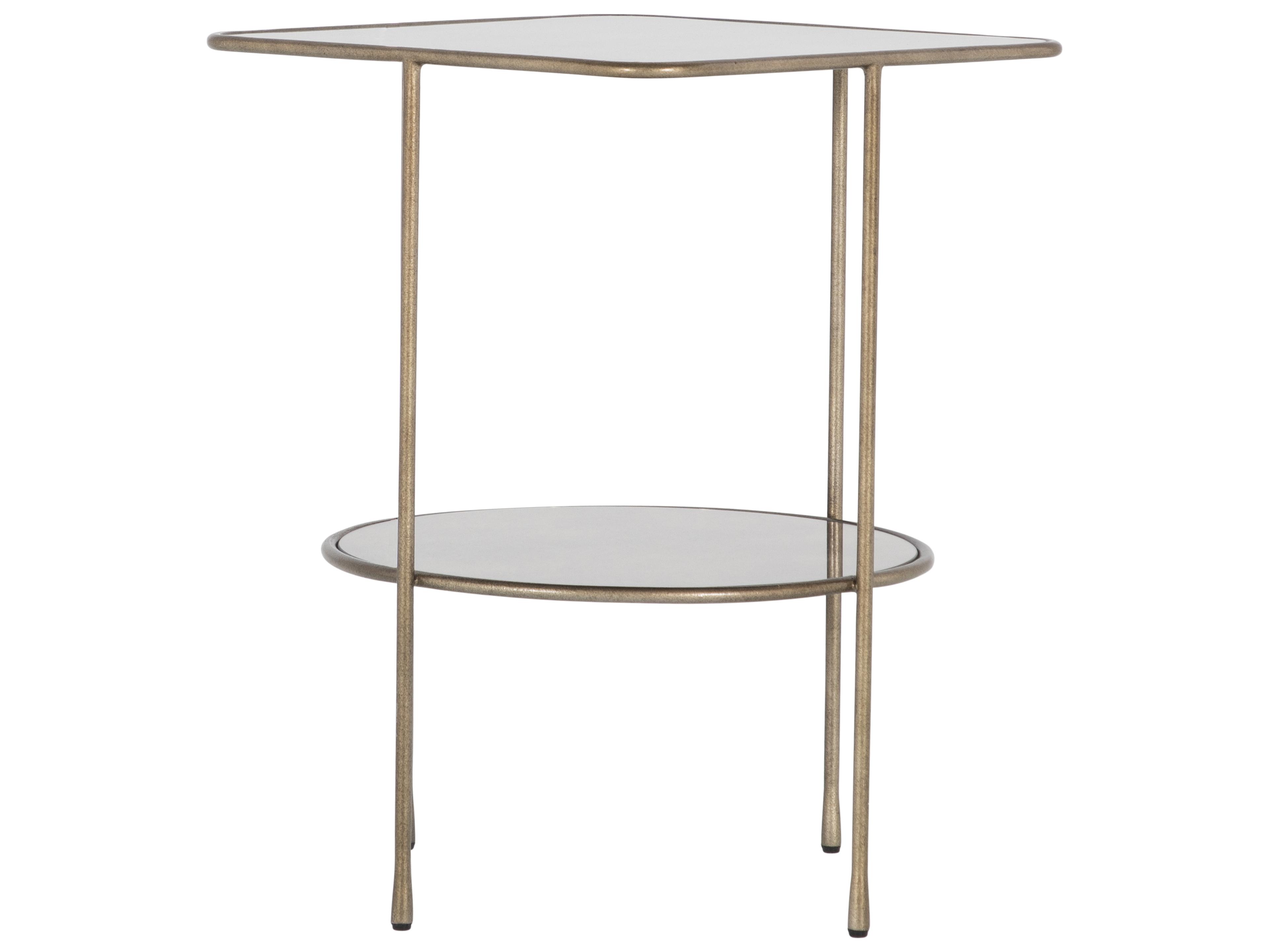 Gabby Ernest Round Glass Yellow End Table