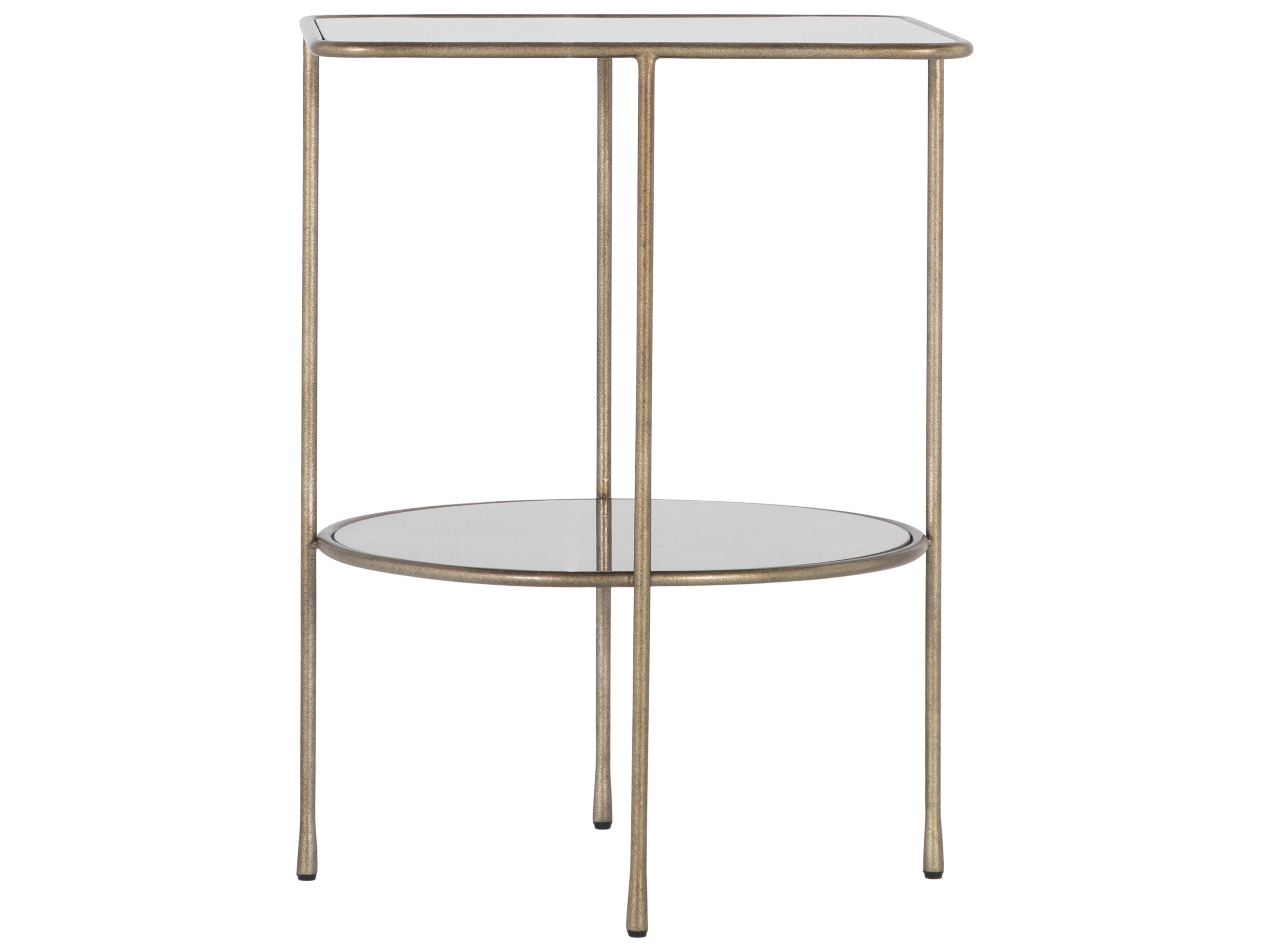 Gabby Ernest Round Glass Yellow End Table