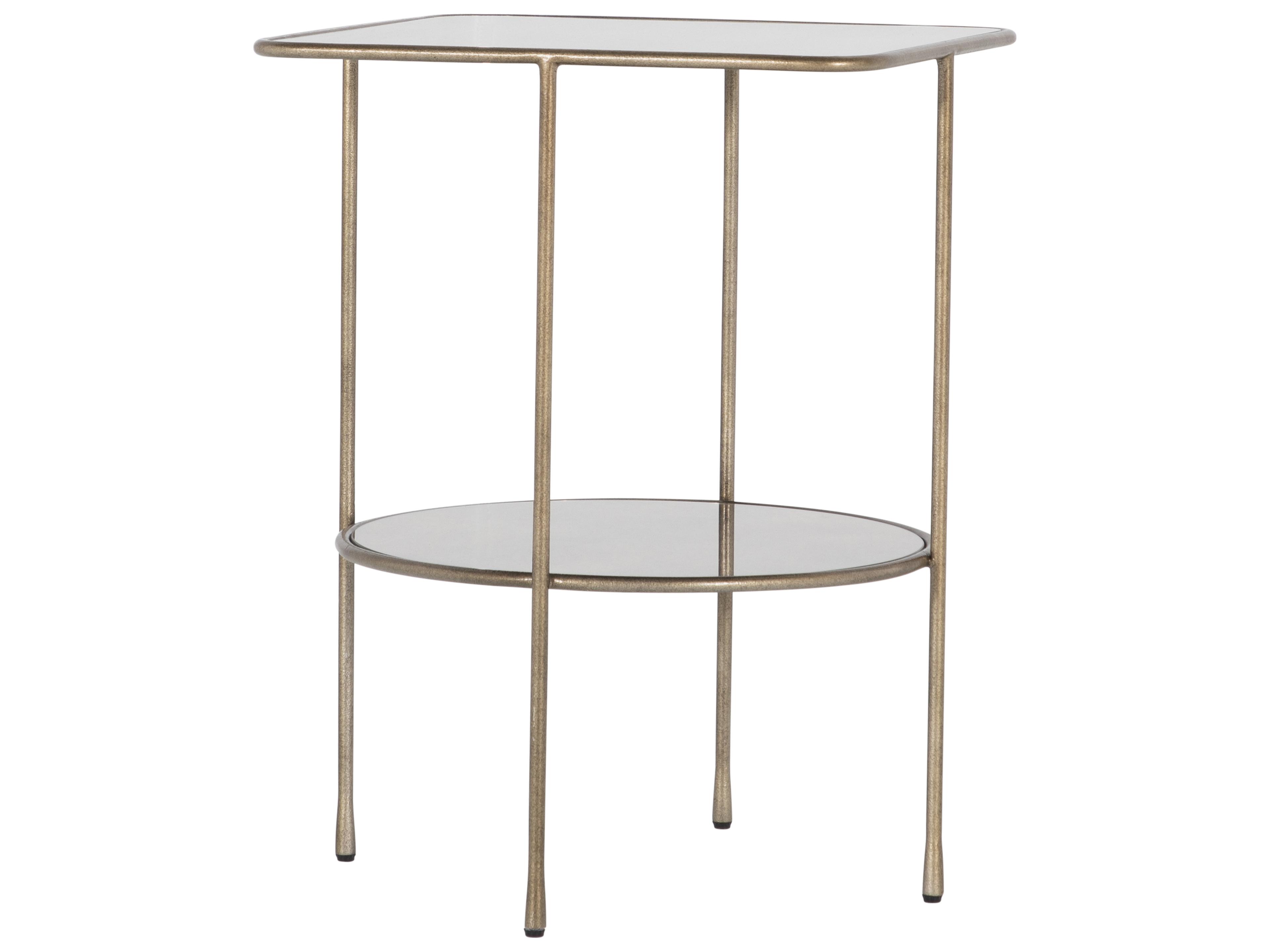 Gabby Ernest Round Glass Yellow End Table