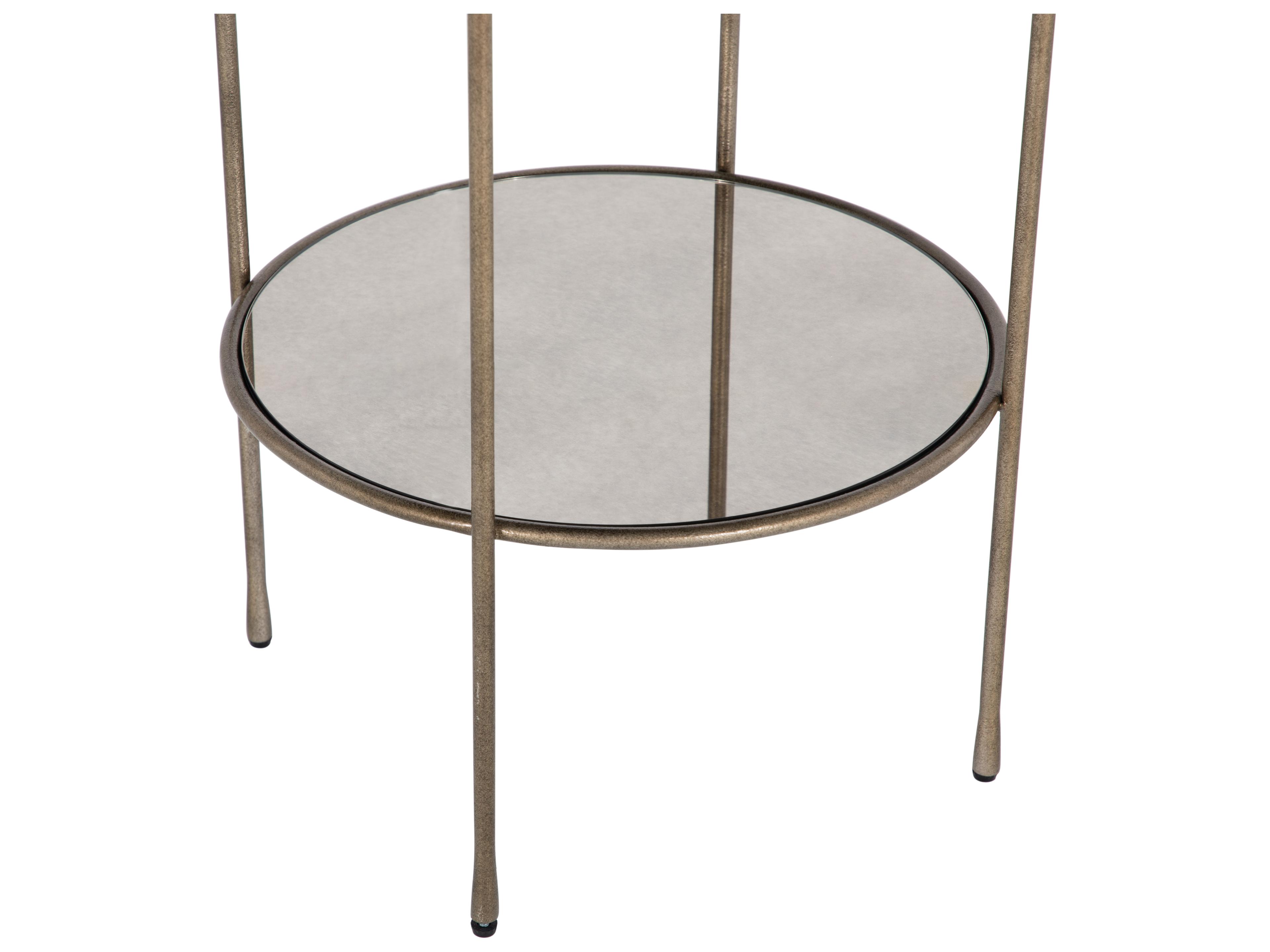 Gabby Ernest Round Glass Yellow End Table