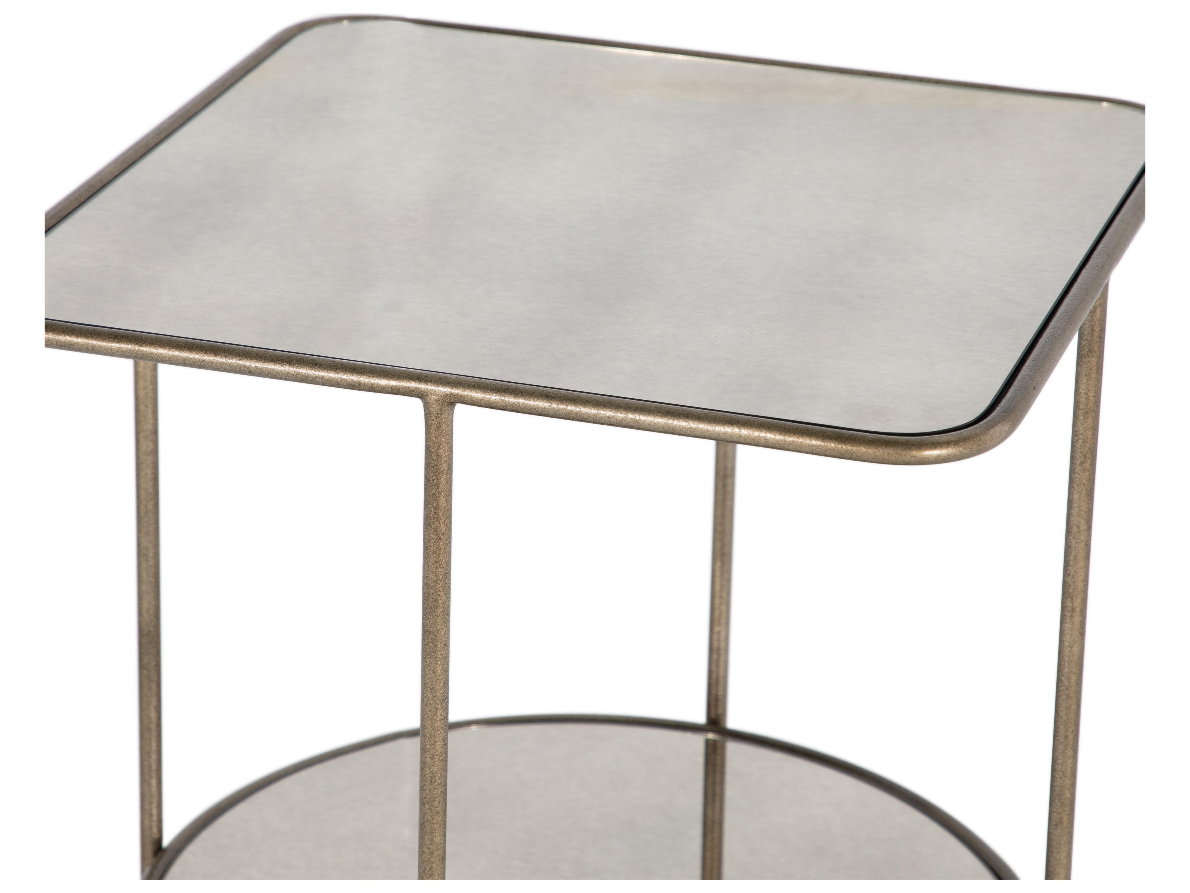 Gabby Ernest Round Glass Yellow End Table