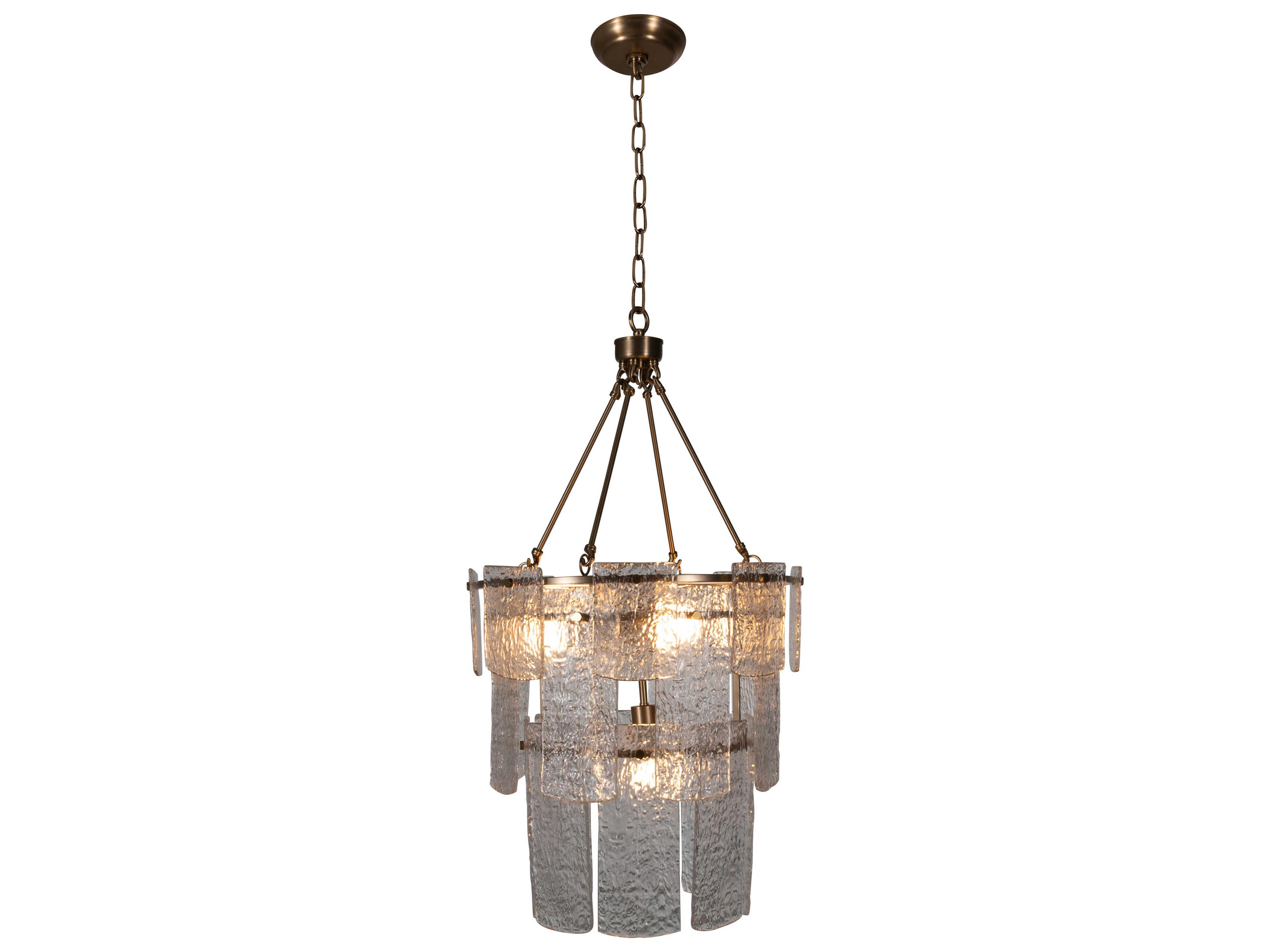 Gabby Augusta 5-Light Brass Tiered Pendant
