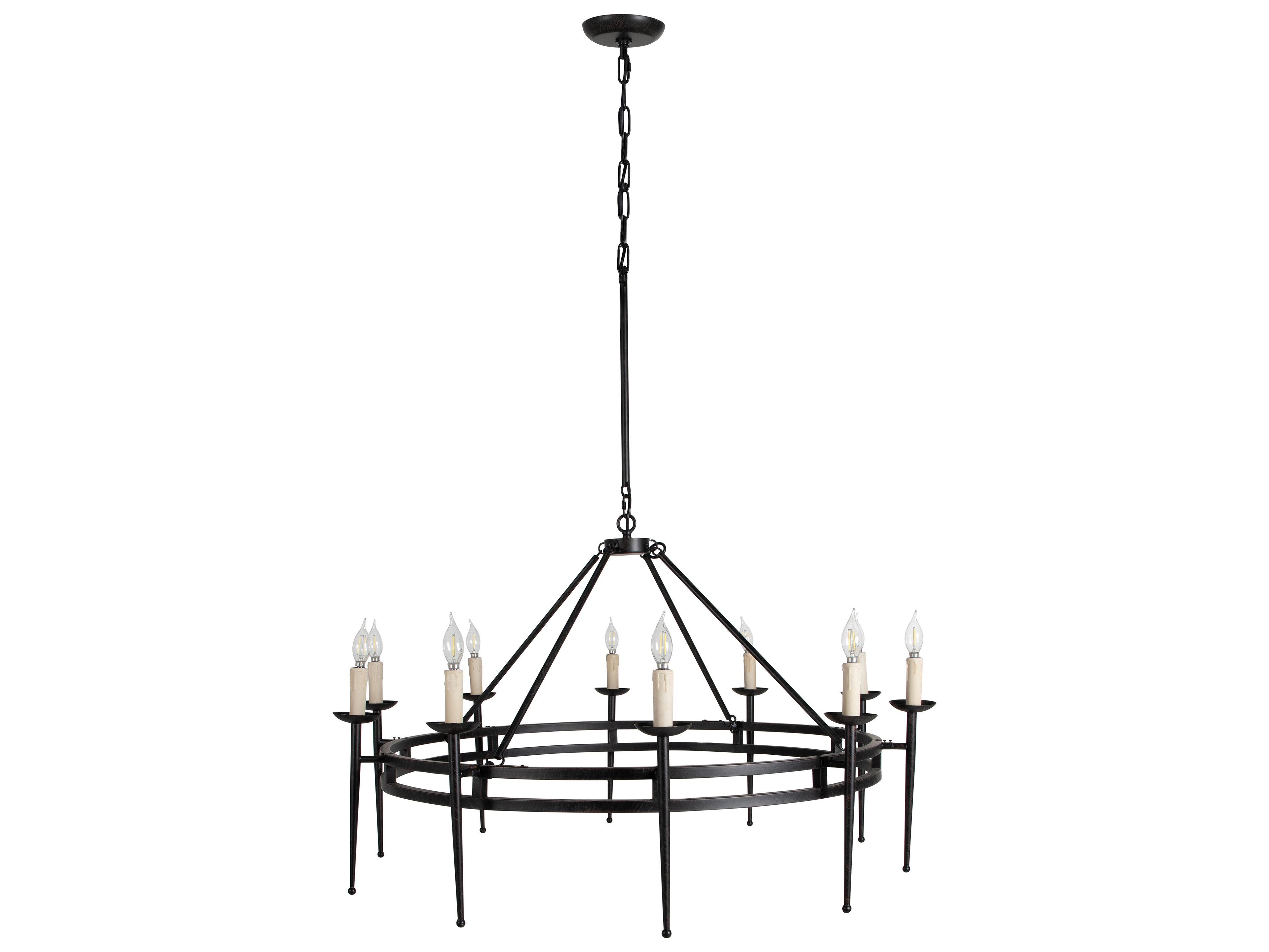 Gabby Tyrell 10-Light Black Candelabra Chandelier