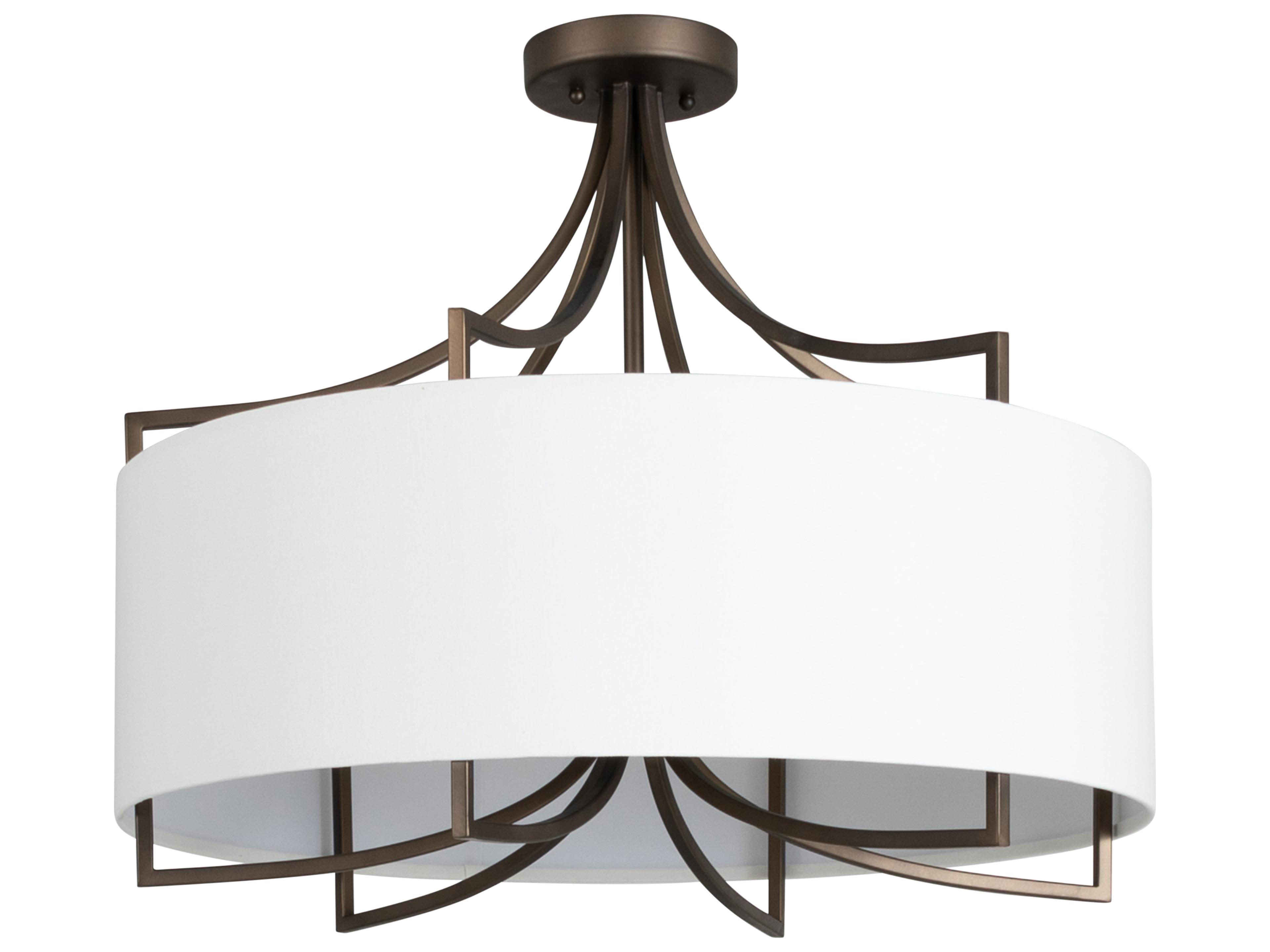 Gabby Lacey 4-Light Dark Bronze Brown Drum Semi Flush Mount