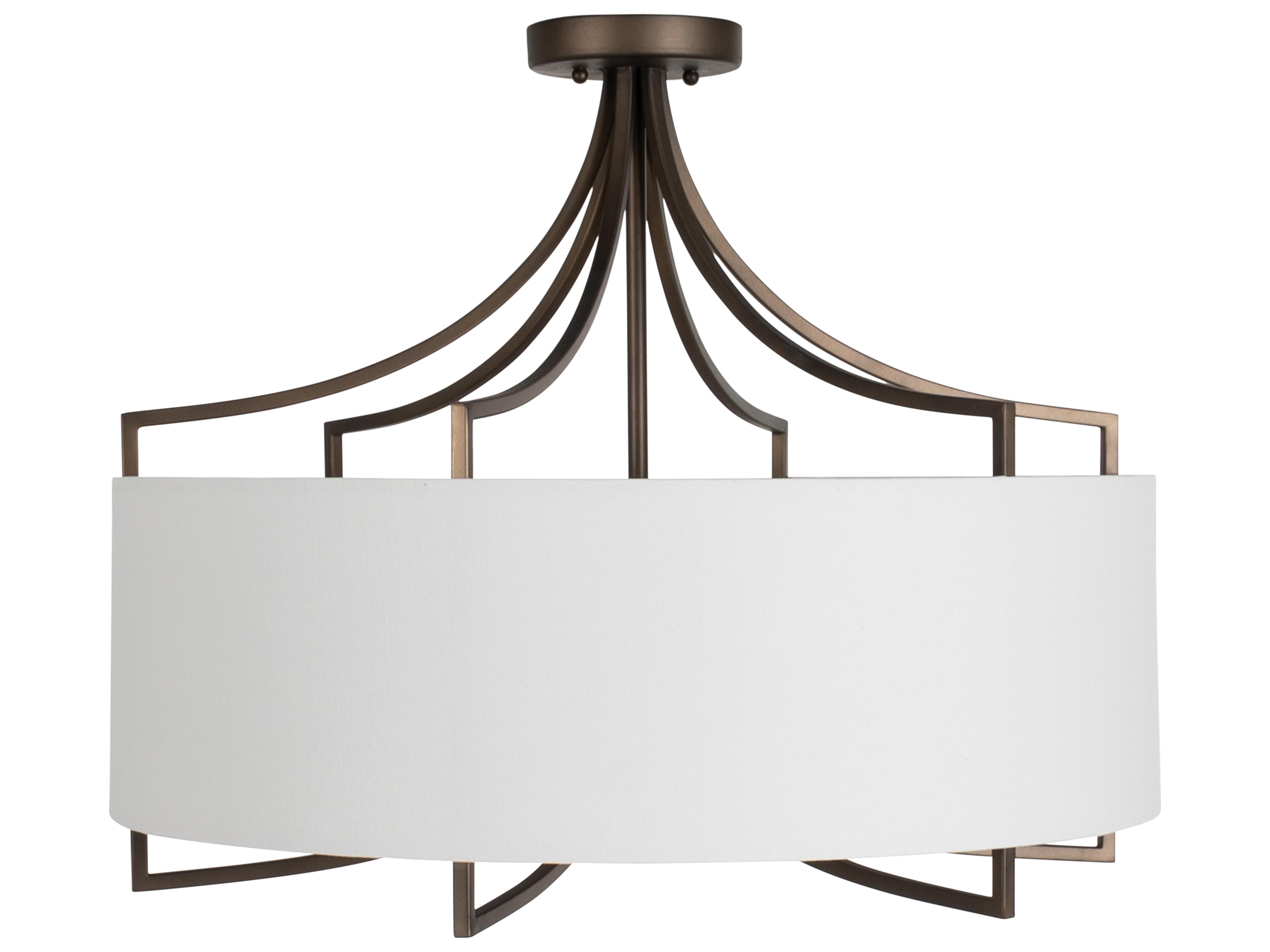 Gabby Lacey 4-Light Dark Bronze Brown Drum Semi Flush Mount