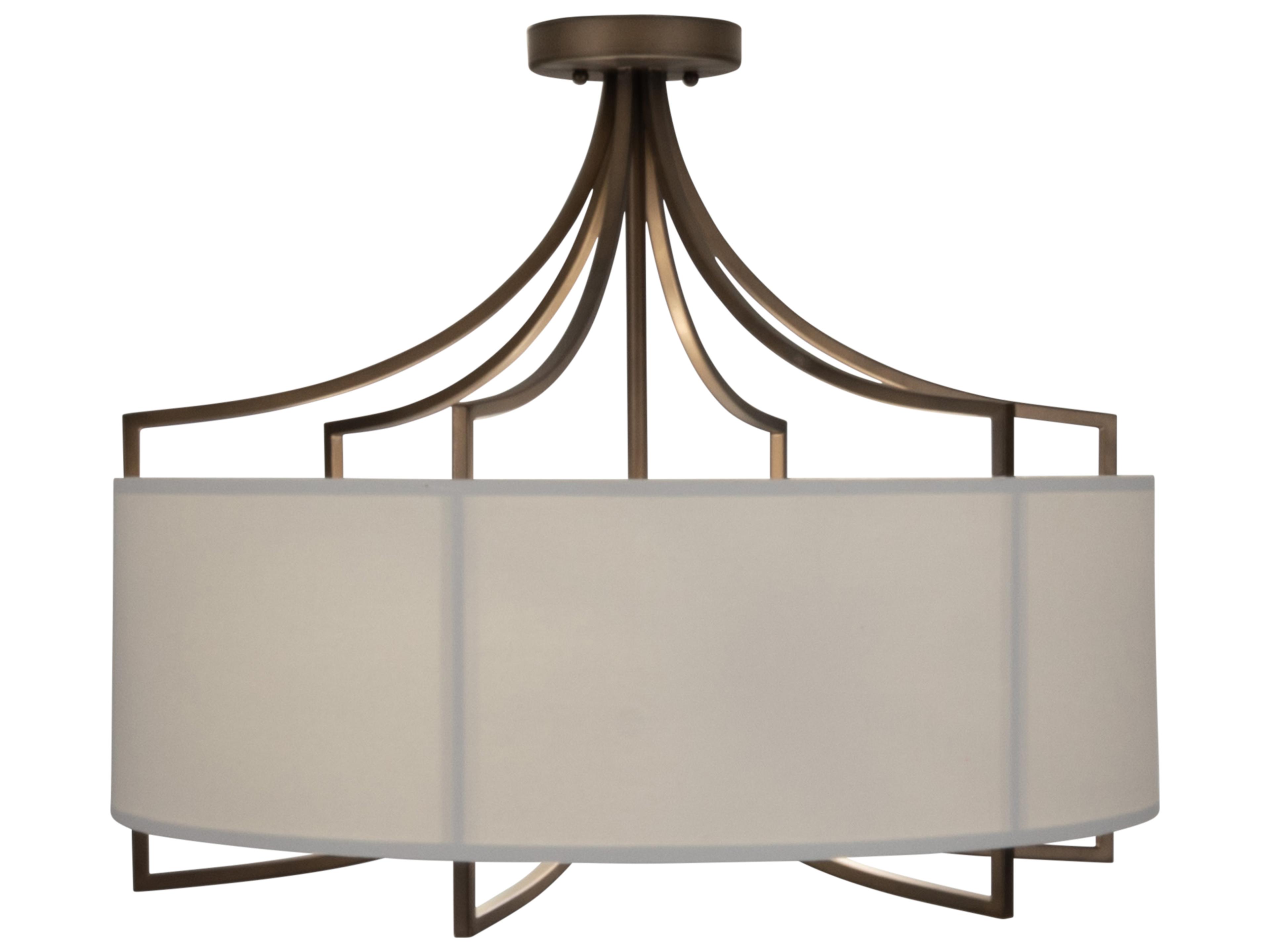 Gabby Lacey 4-Light Dark Bronze Brown Drum Semi Flush Mount