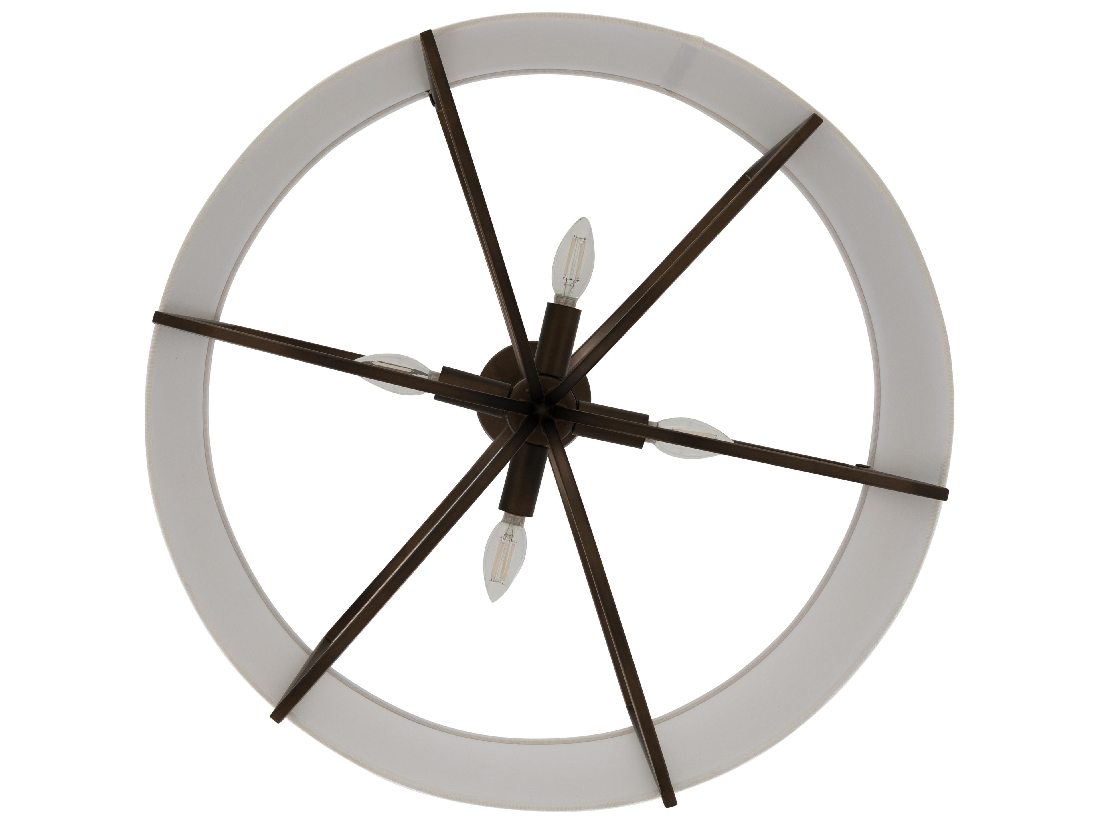 Gabby Lacey 4-Light Dark Bronze Brown Drum Semi Flush Mount