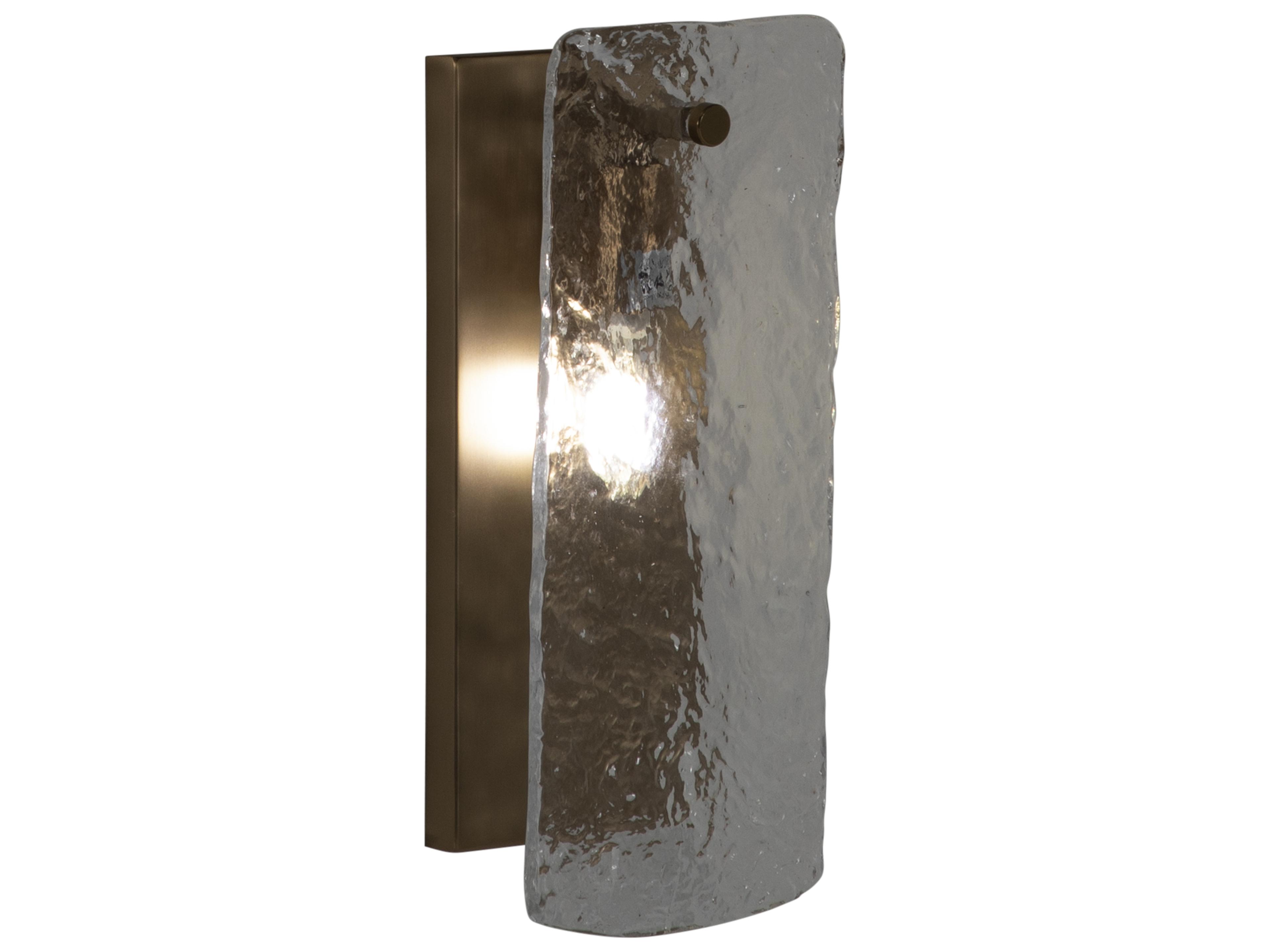 Augusta 1-Light Antique Brass Cast Glass Yellow Wall Sconce