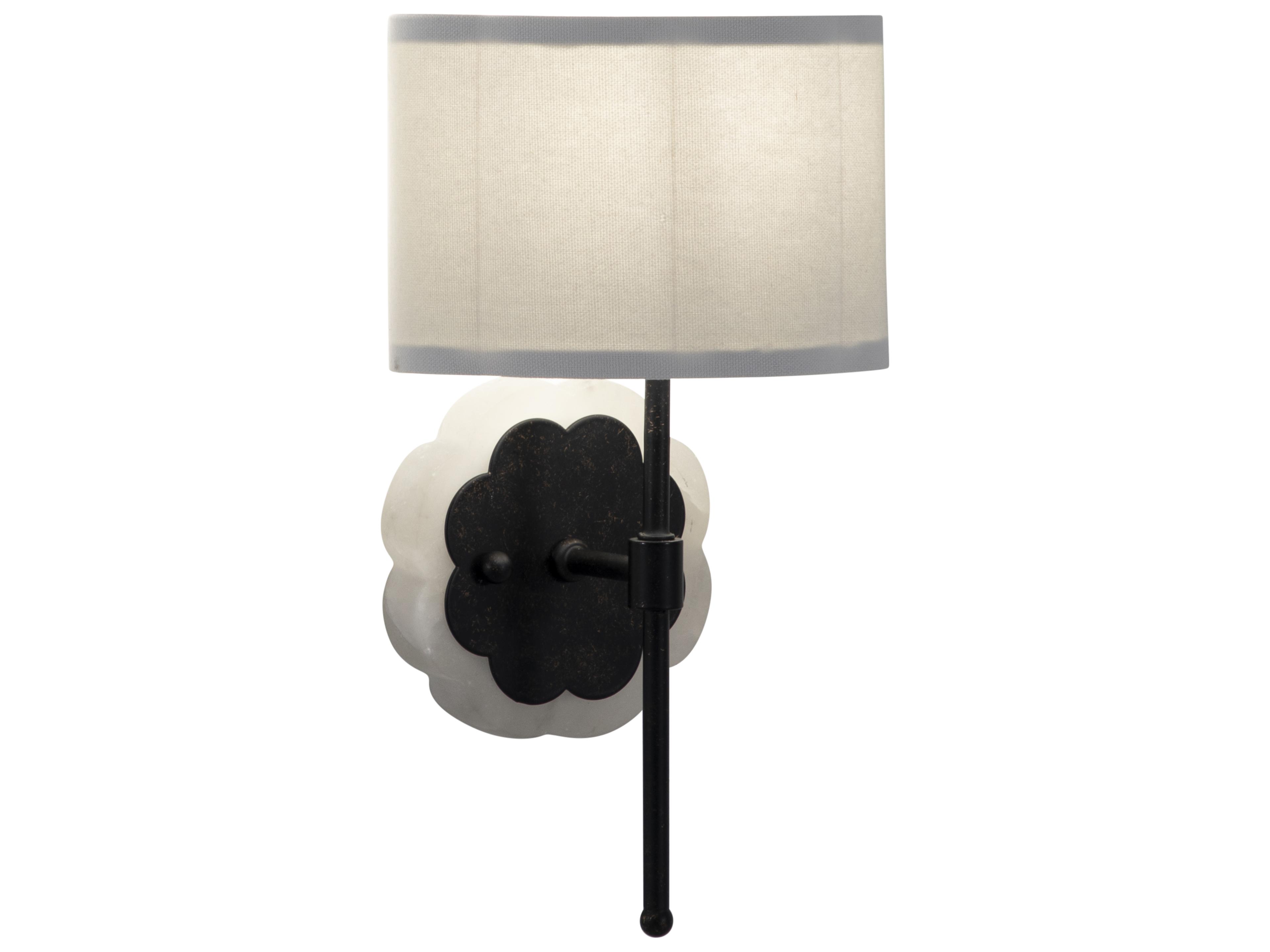 Shirley 1-light Brushed Black Natural Alabaster Wall Sconce